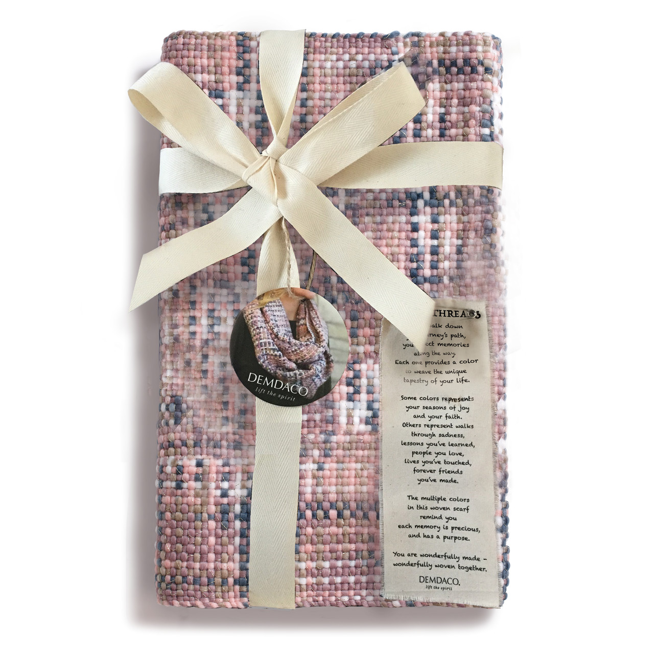 Pink Woven Threads Infinity Scarf thumbnail