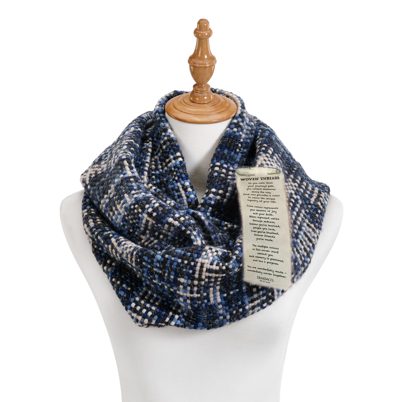 Blue Woven Threads Infinity Scarf thumbnail