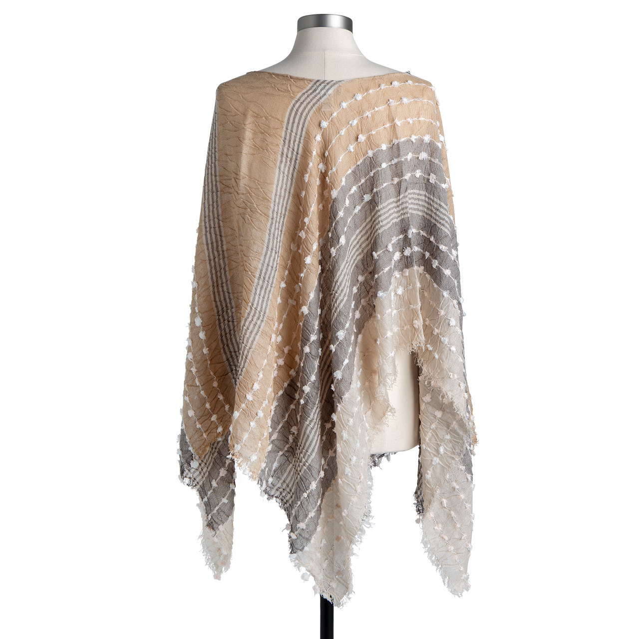 Textured Poncho - Tan Mix thumbnail