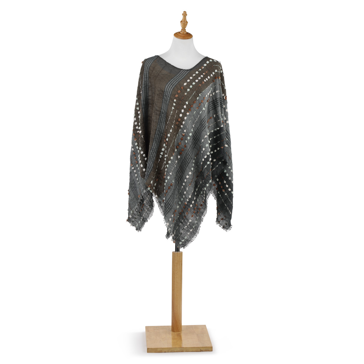 Textured Poncho - Gray Mix thumbnail