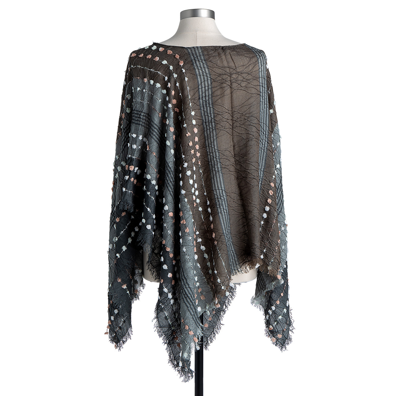 Textured Poncho - Gray Mix thumbnail
