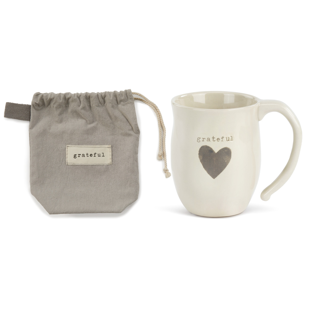 Warm Heart Ivory Stoneware Grateful Heart Mug 16oz thumbnail