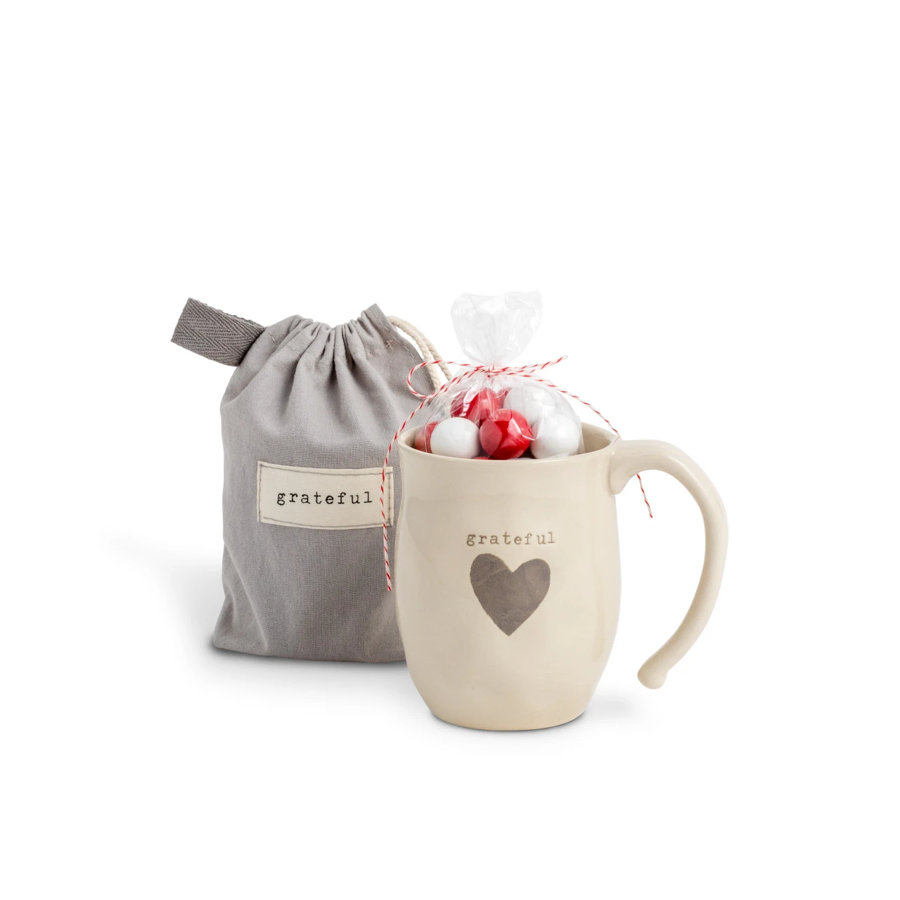 Warm Heart Ivory Stoneware Grateful Heart Mug 16oz thumbnail
