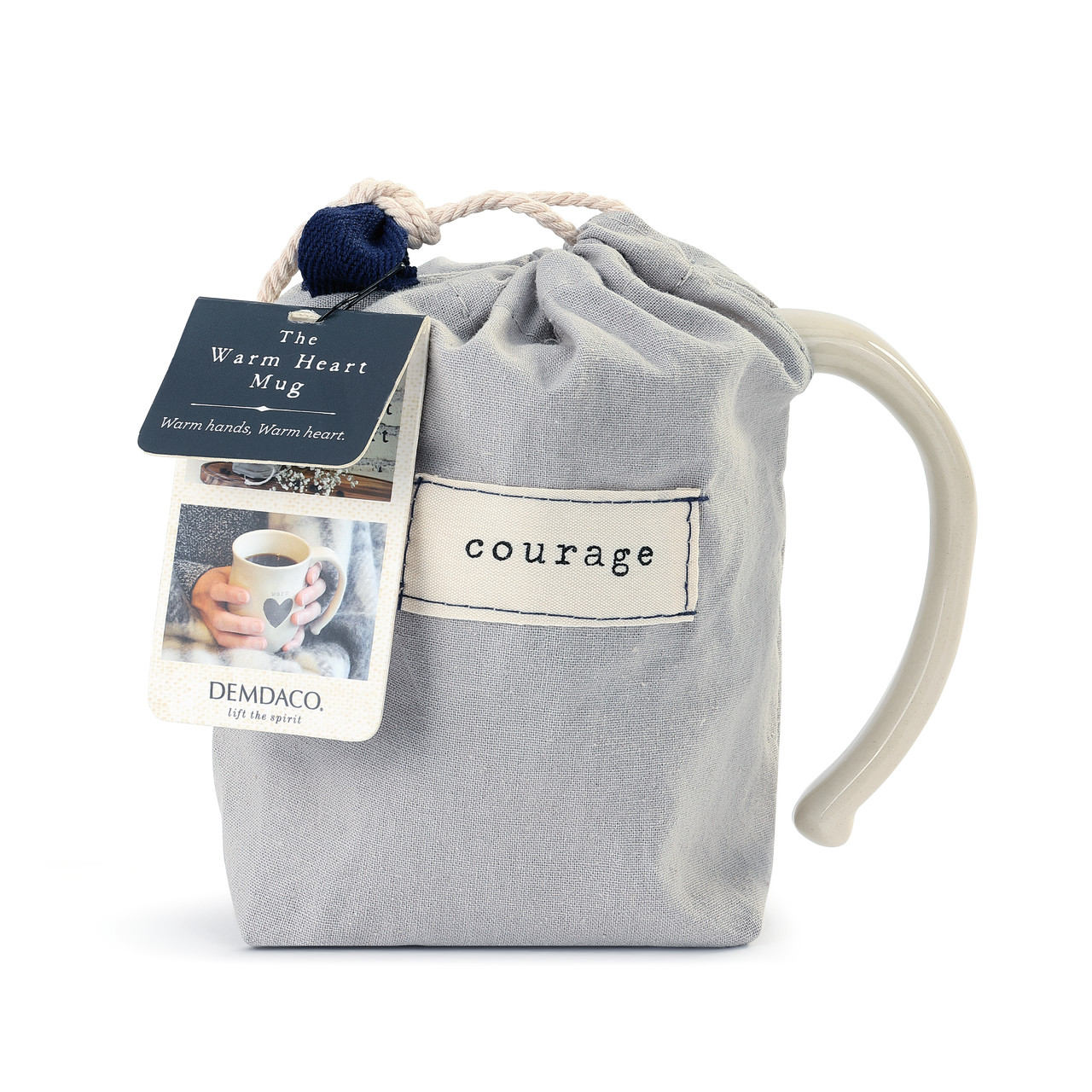 Warm Heart Ivory Stoneware Brave Heart Mug 16oz thumbnail