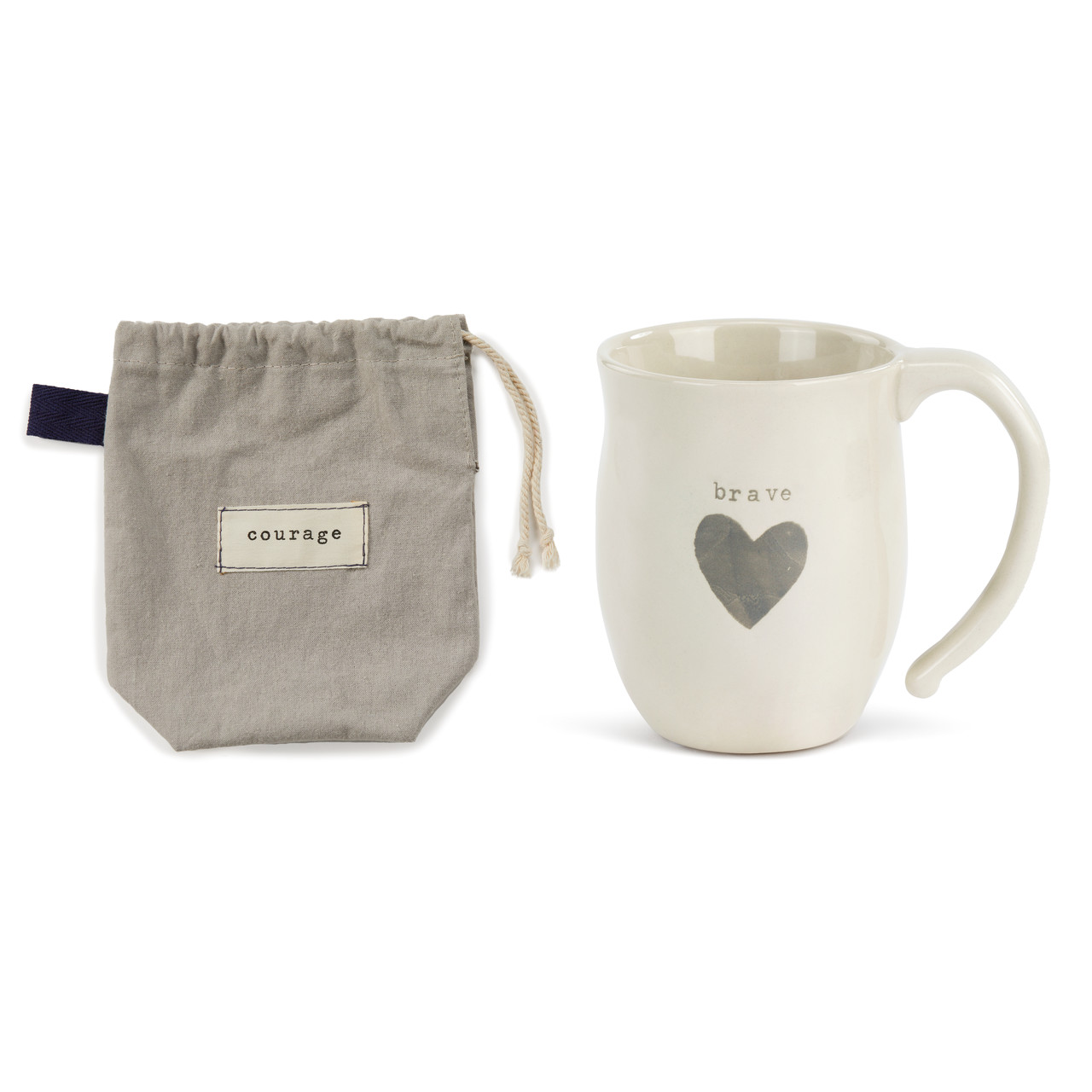 Warm Heart Ivory Stoneware Brave Heart Mug 16oz thumbnail