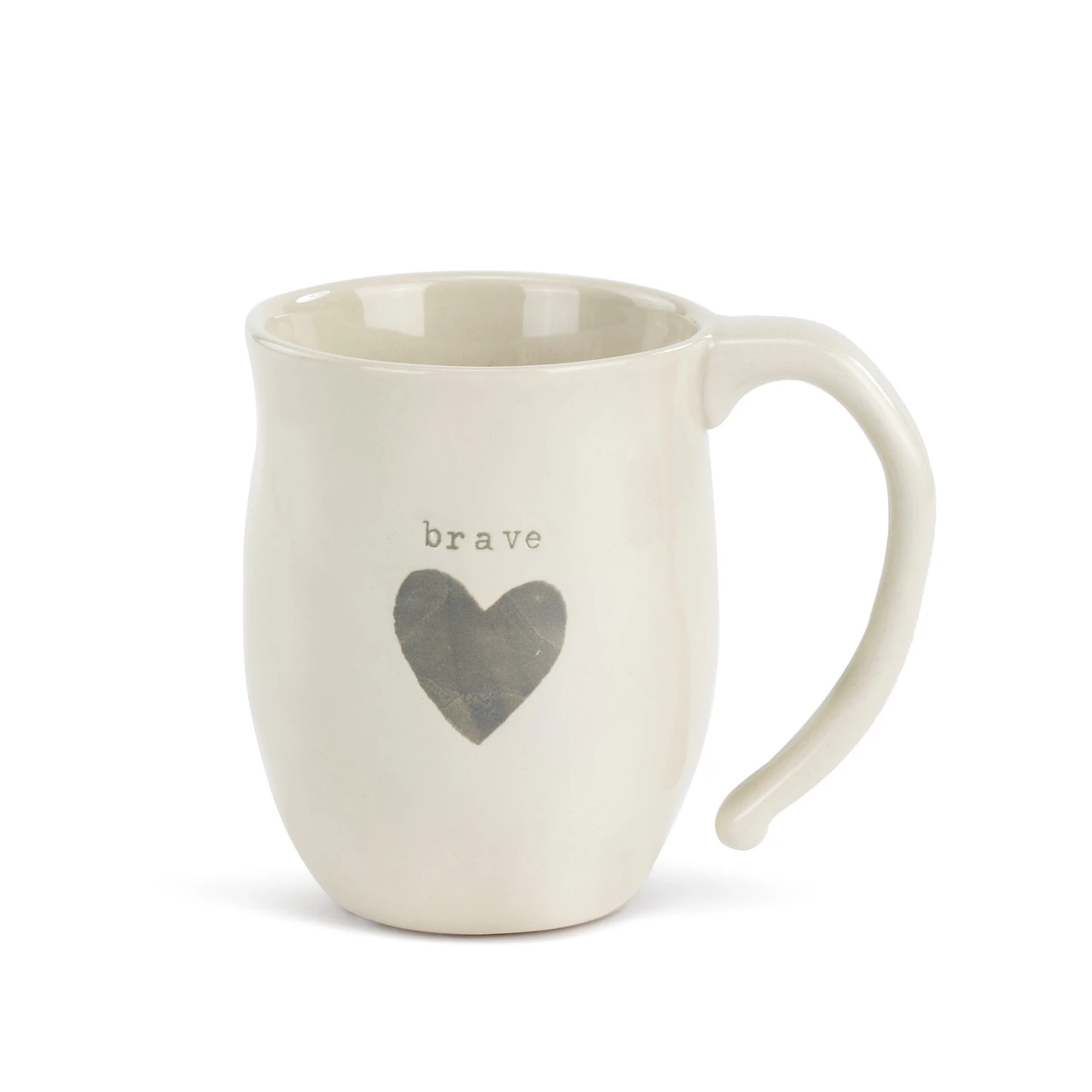 Warm Heart Ivory Stoneware Brave Heart Mug 16oz thumbnail