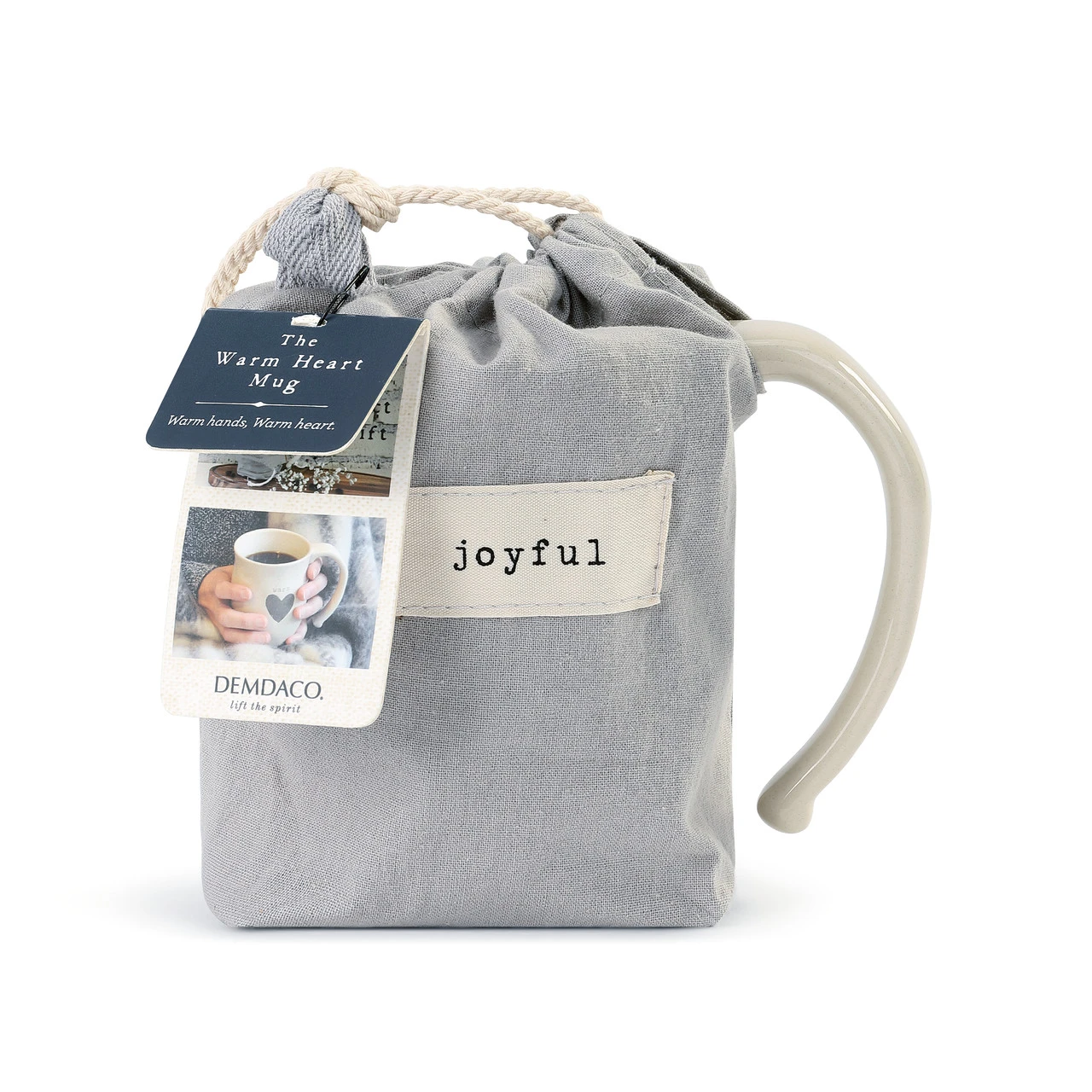 Warm Heart Ivory Stoneware Joyful Heart Mug 16oz thumbnail