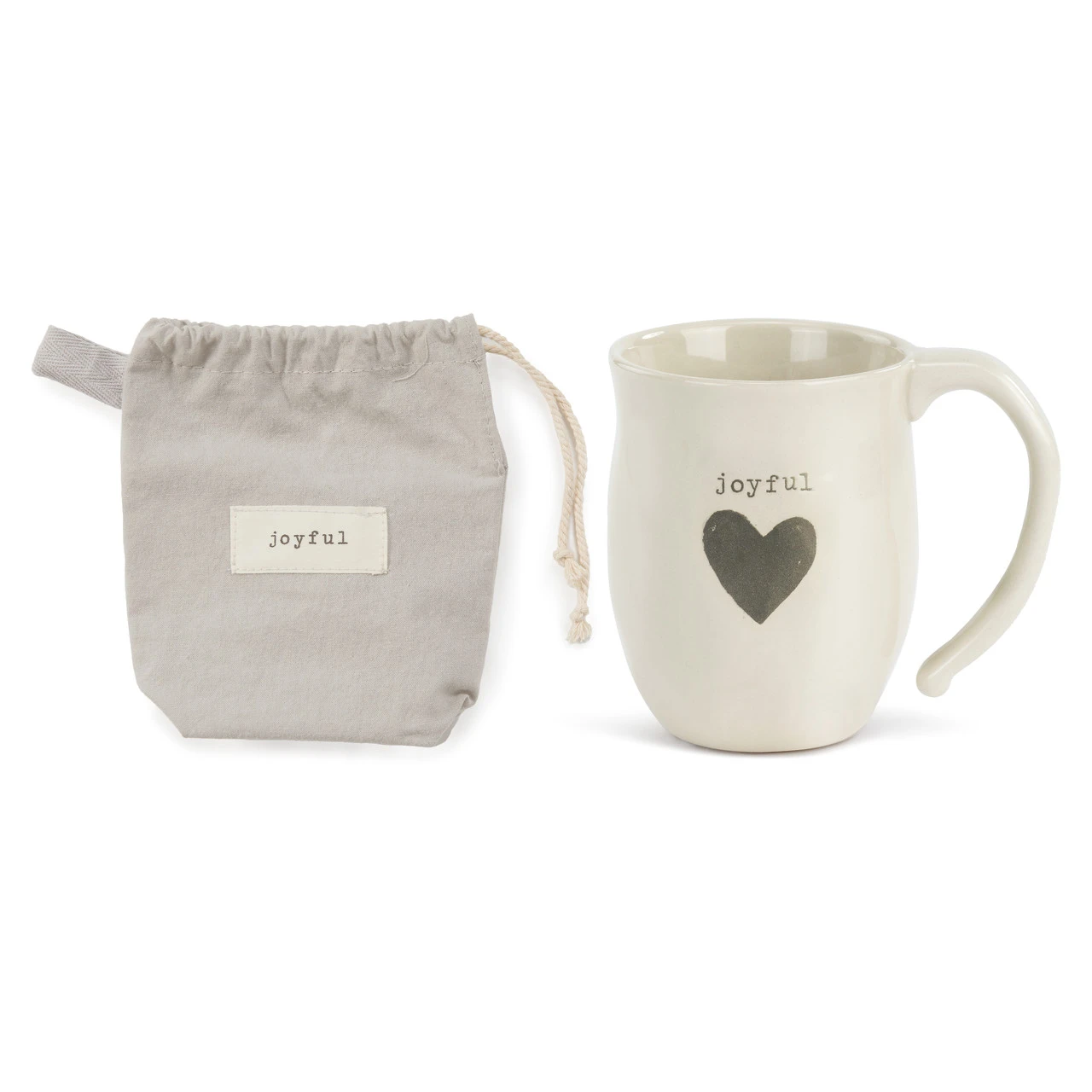 Warm Heart Ivory Stoneware Joyful Heart Mug 16oz thumbnail