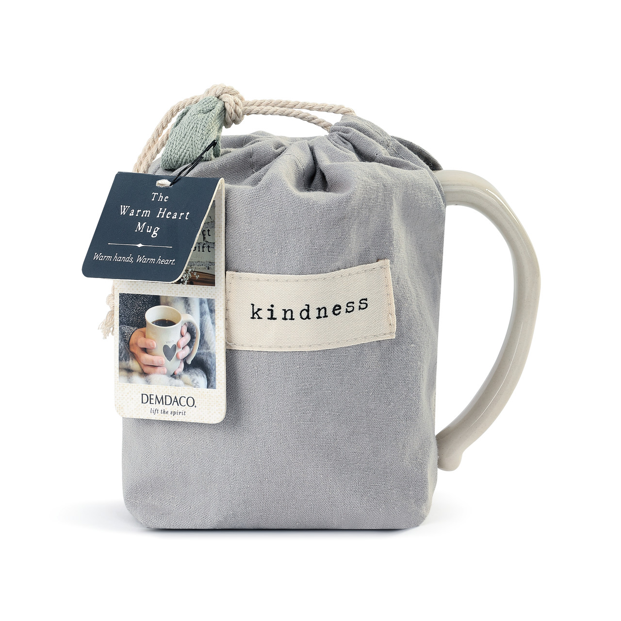 Warm Heart Ivory Stoneware Kind Heart Mug 16oz thumbnail