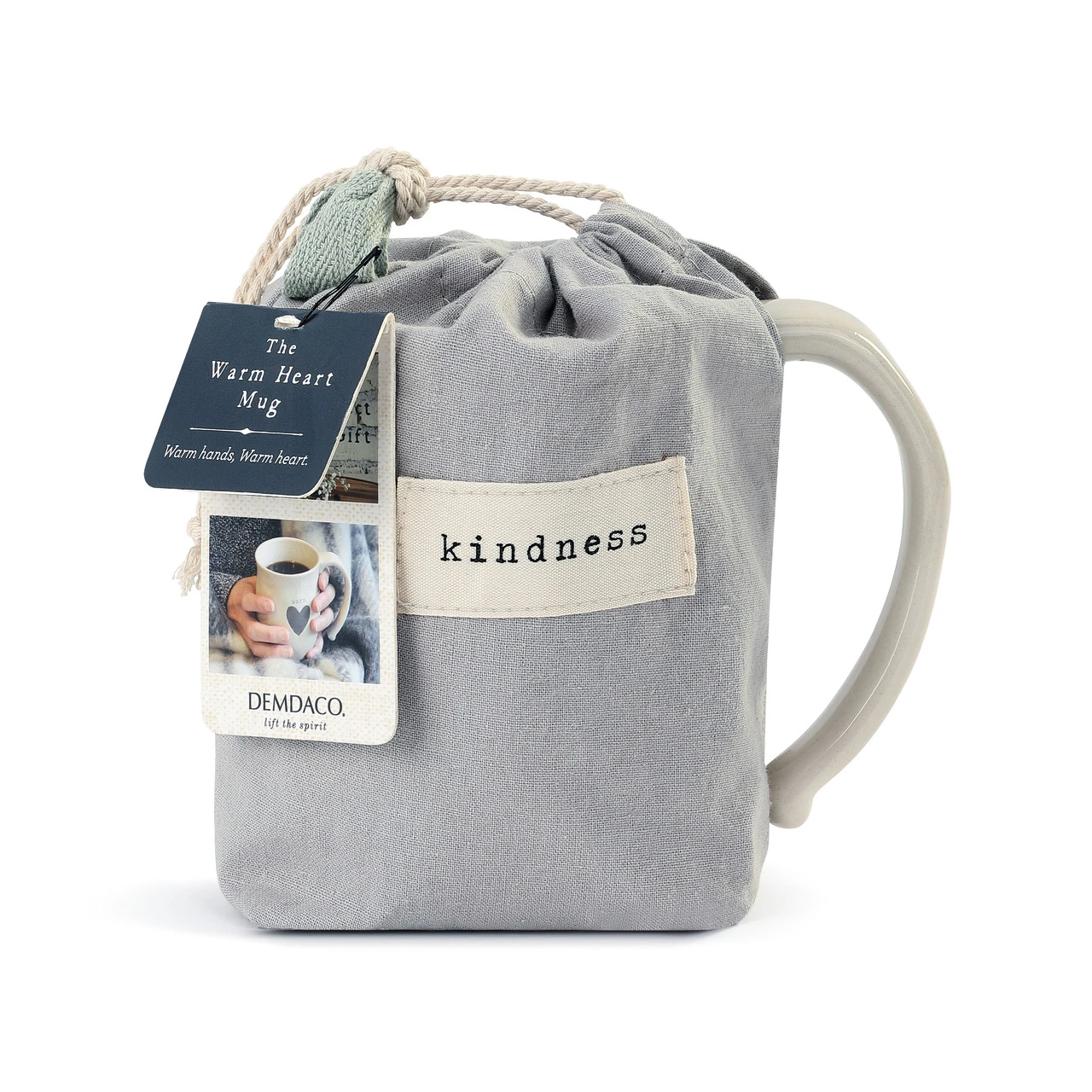 Warm Heart Ivory Stoneware Kind Heart Mug 16oz thumbnail