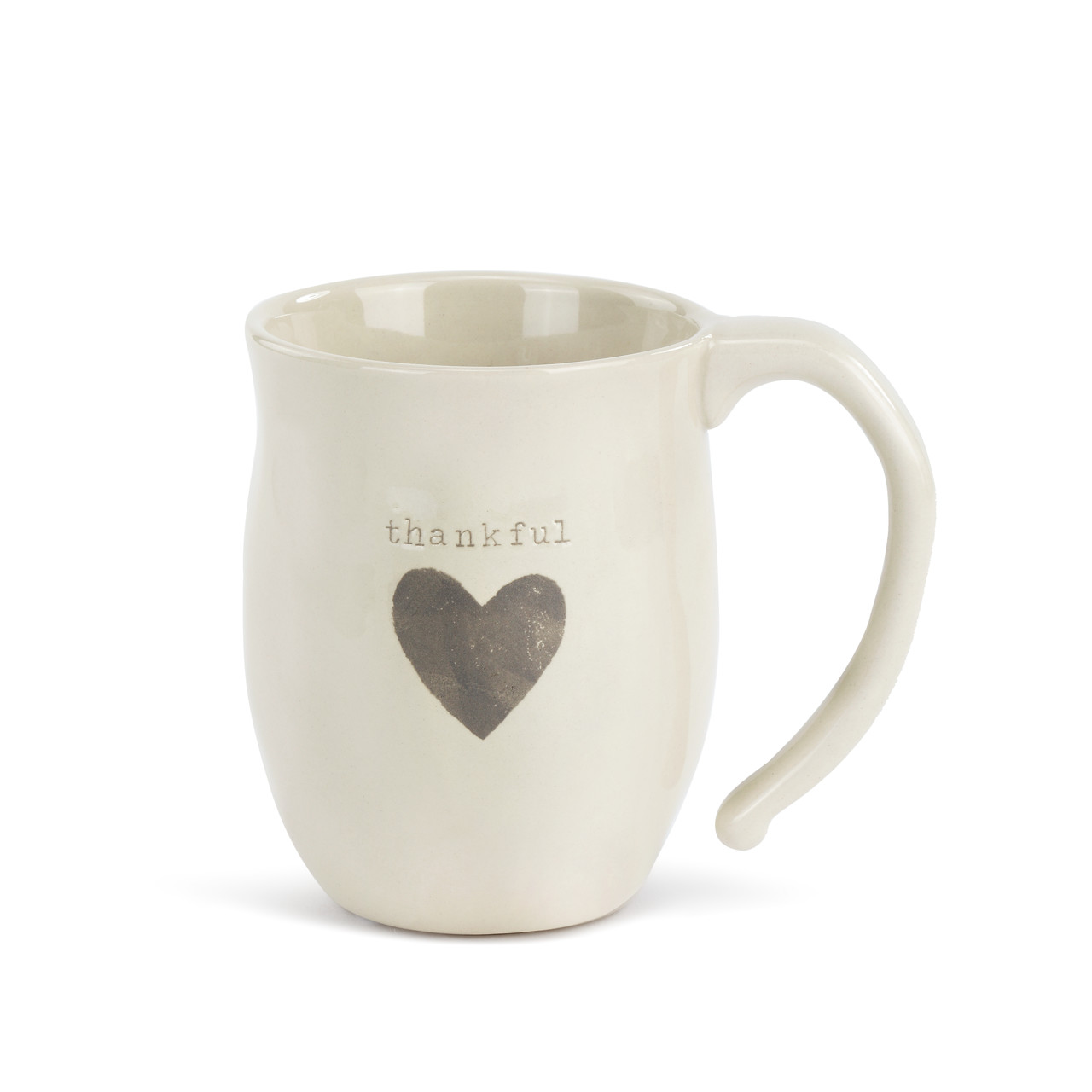 Warm Heart Ivory Stoneware Thankful Heart Mug 16oz thumbnail