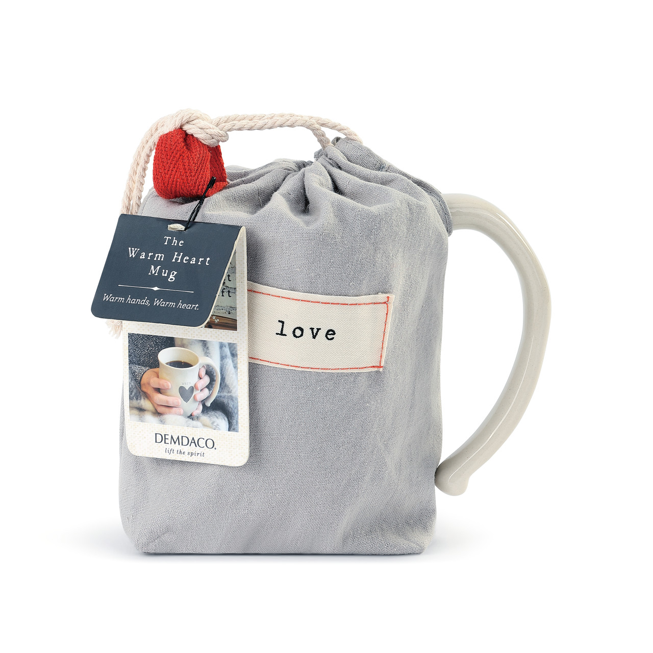 Warm Heart Ivory Stoneware Loving Heart Mug 16oz thumbnail