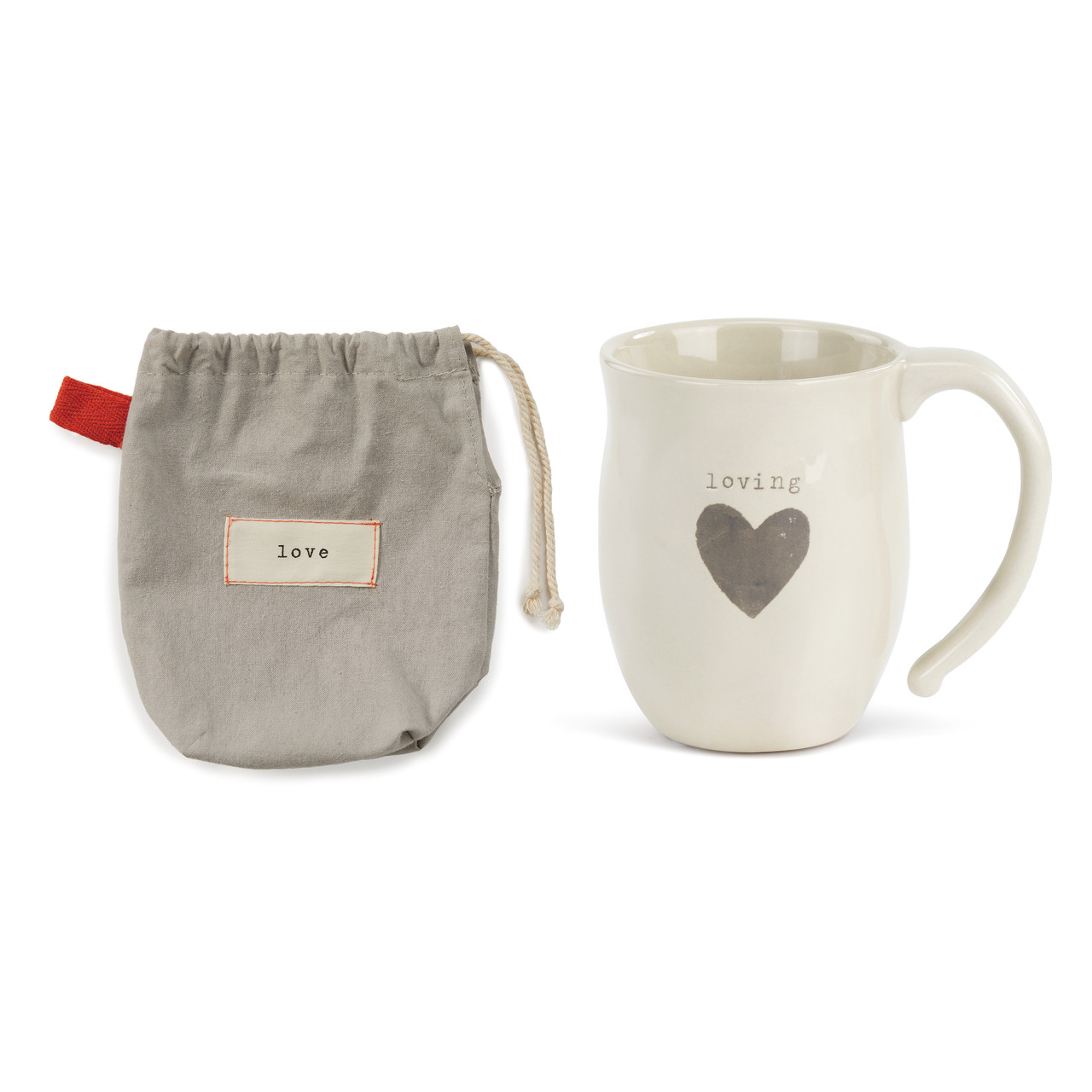 Warm Heart Ivory Stoneware Loving Heart Mug 16oz thumbnail