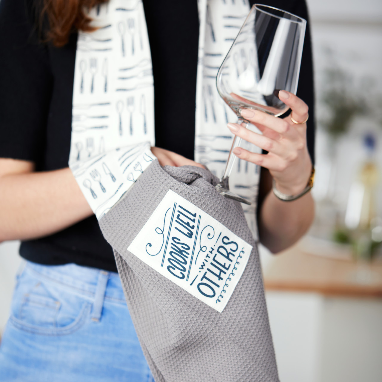 byDesign Serving Gray & White Cooks Well With Others Kitchen Boa 4" x 69" thumbnail