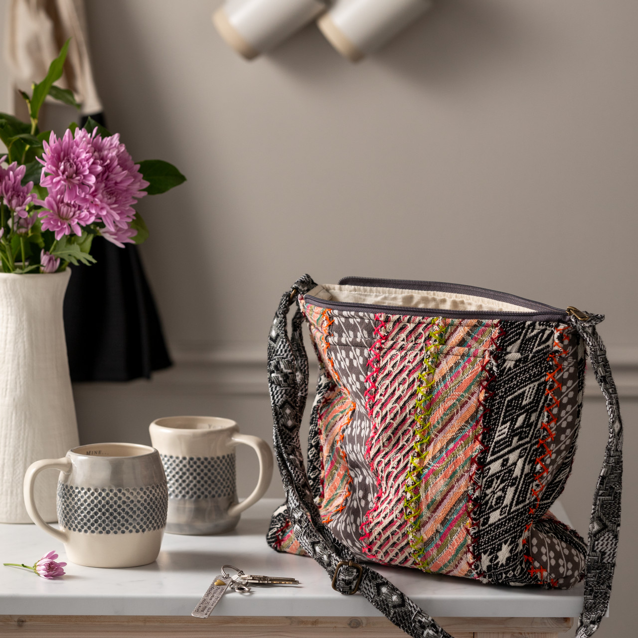Your Journey Multicolor Adjustable Cross Body Bag 15.5" x 12.5" thumbnail