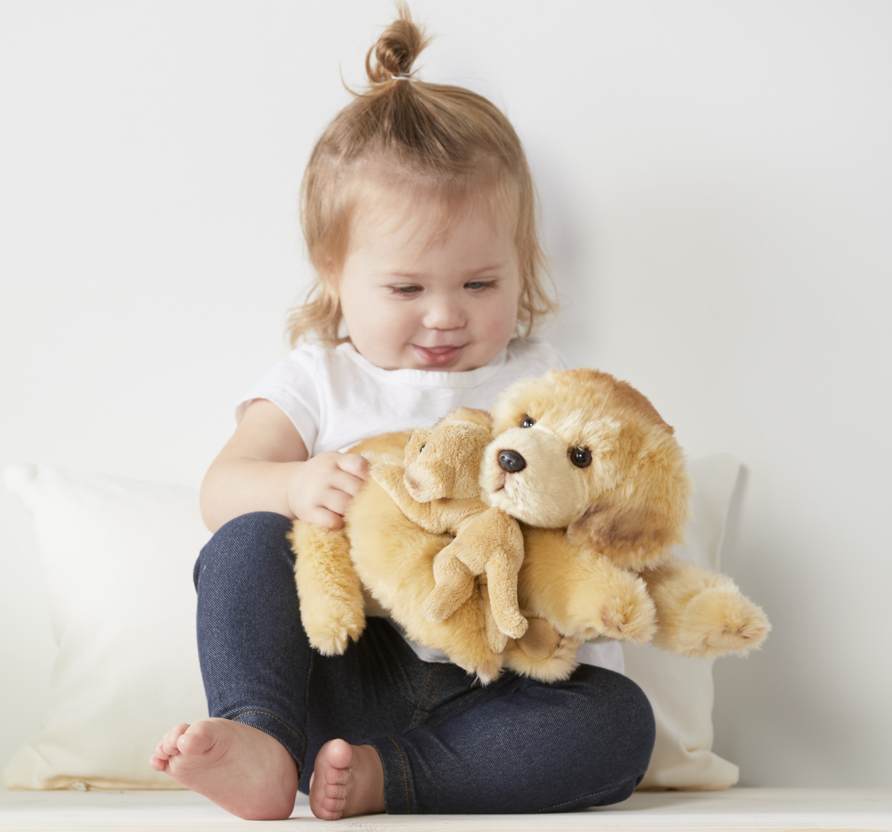 "You and Me" Yellow Lab and Pup Plush Toy thumbnail