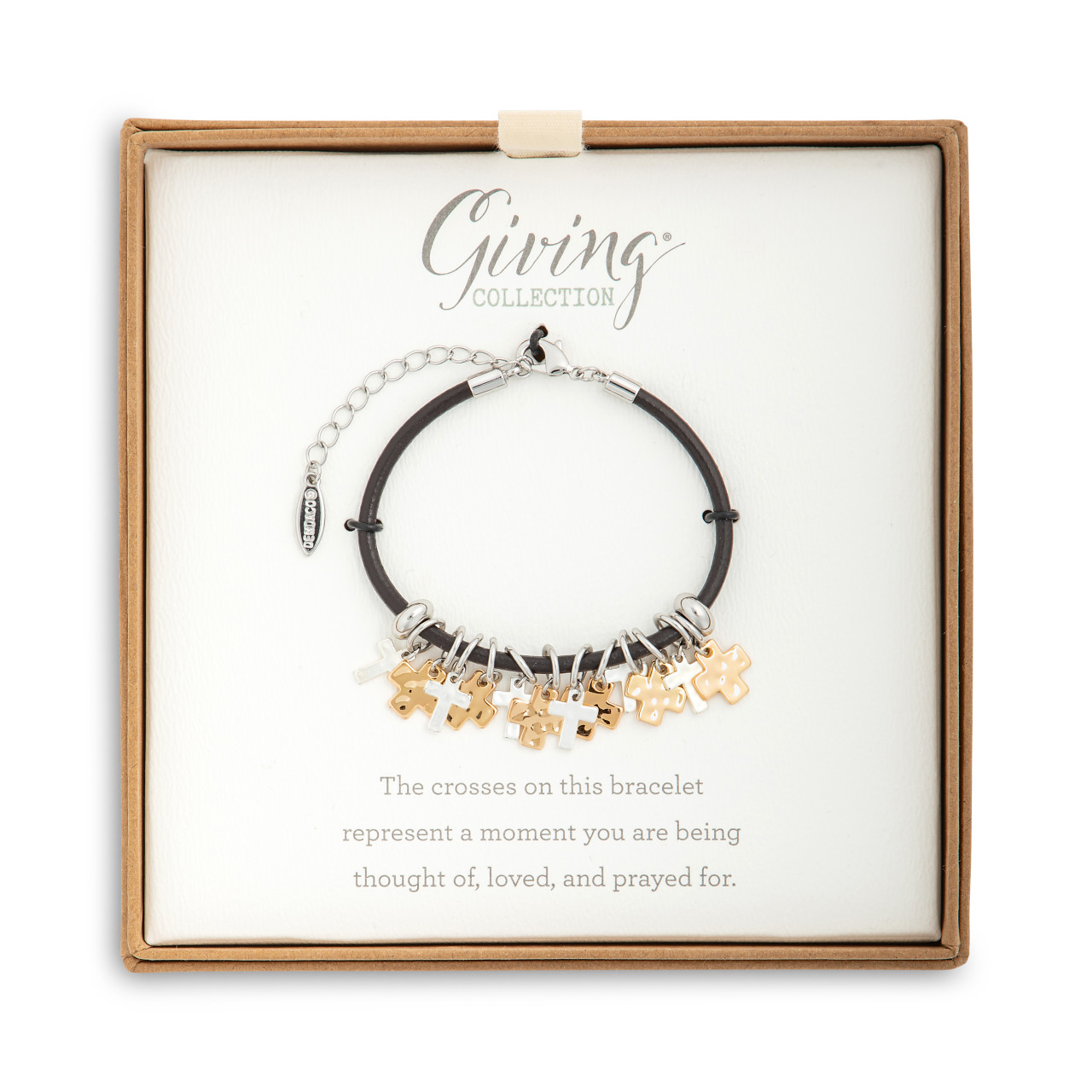 Giving Collection Adjustable Cross Charm Bracelet 7.5" thumbnail