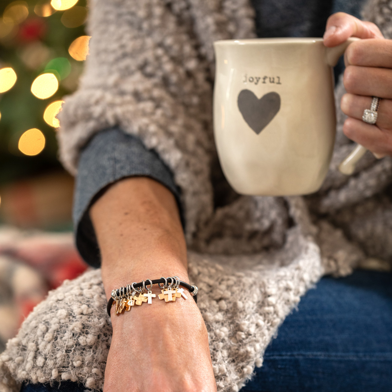 Giving Collection Adjustable Cross Charm Bracelet 7.5" thumbnail