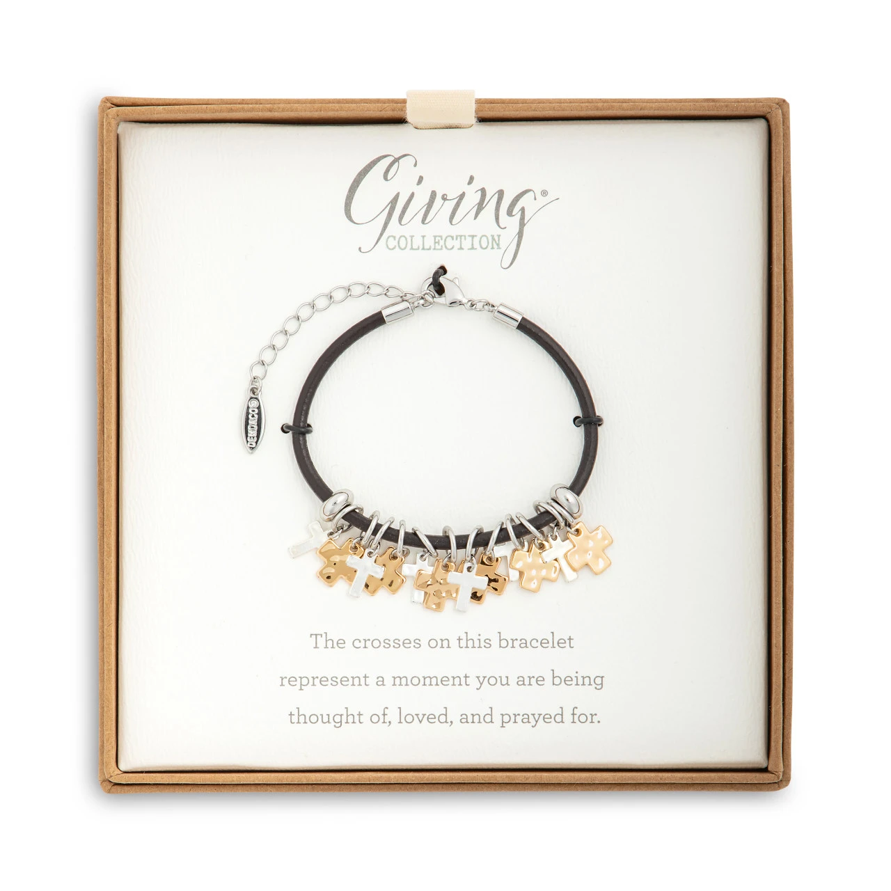 Giving Collection Adjustable Cross Charm Bracelet 7.5" thumbnail