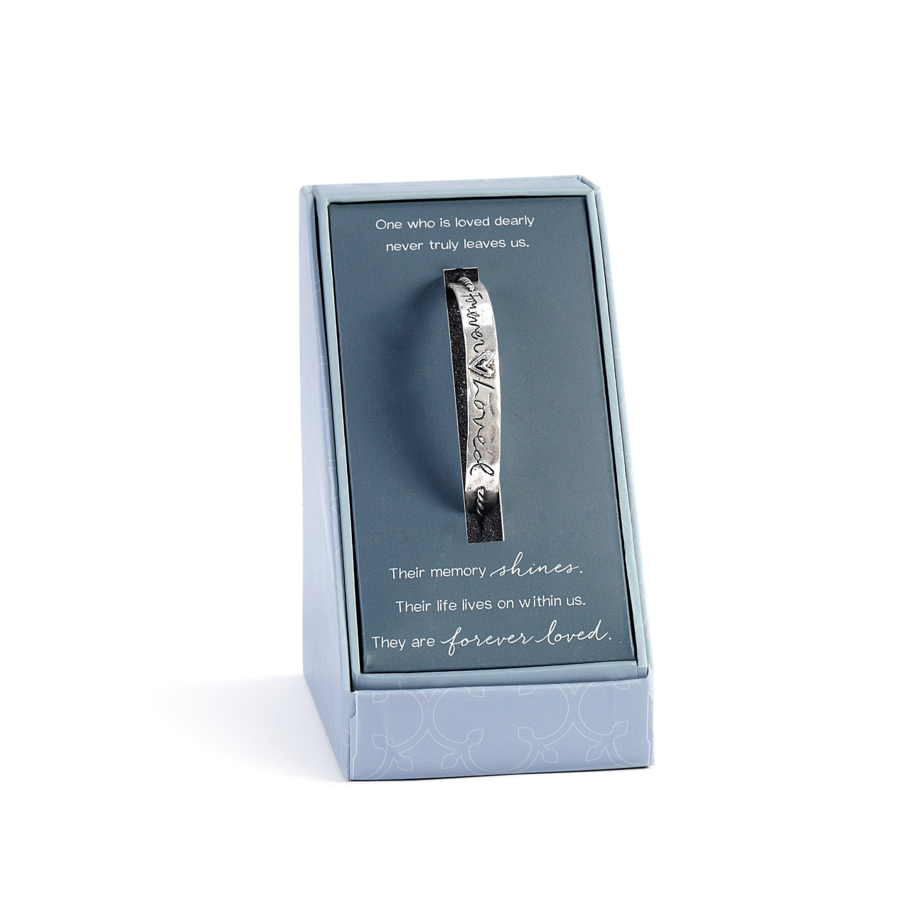 Loving Memories Forever Loved Adjustable Silver Band Bracelet thumbnail