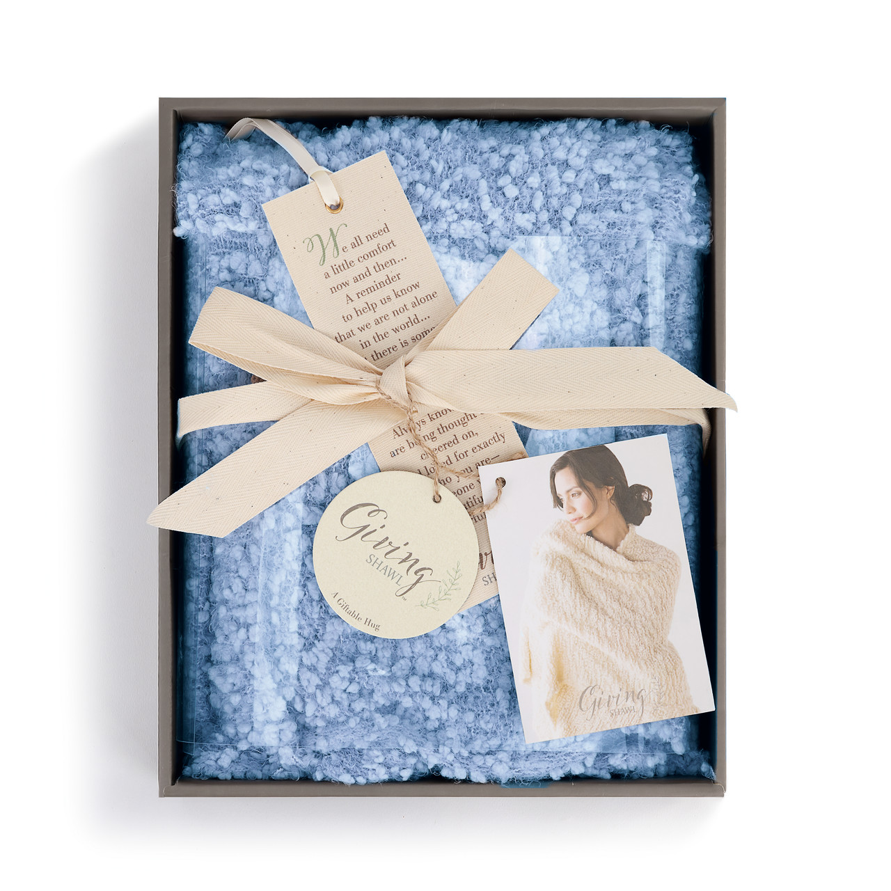 Giving Collection Light Blue Giving Shawl With Pockets thumbnail