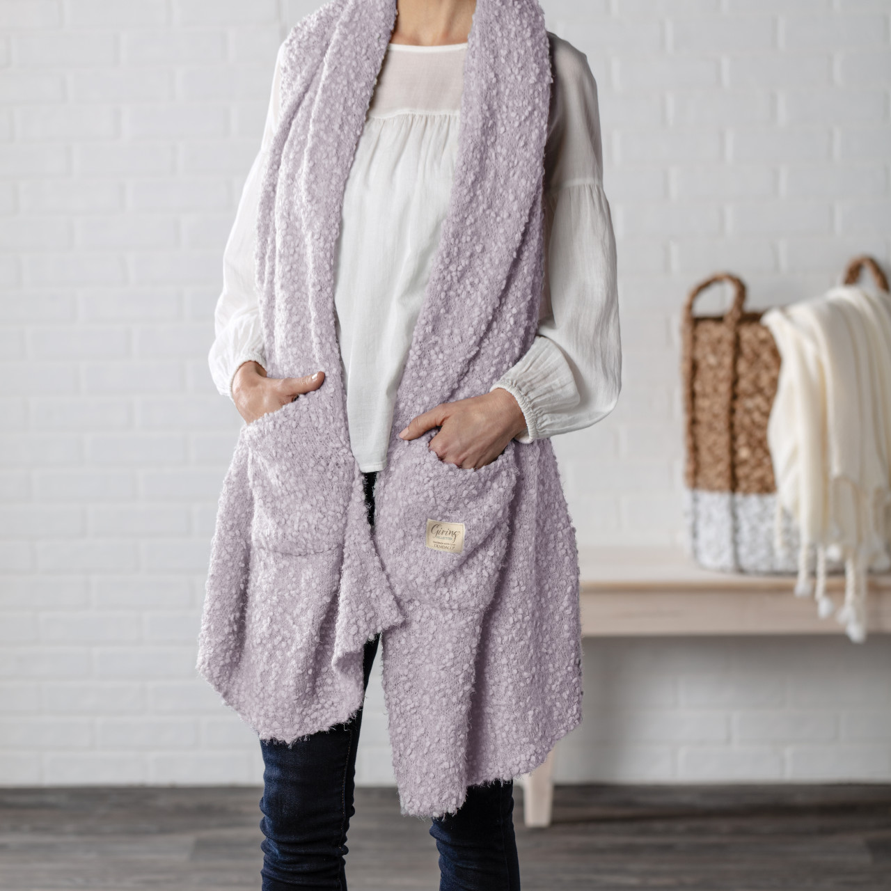 Giving Collection Light Purple Giving Shawl With Pockets thumbnail