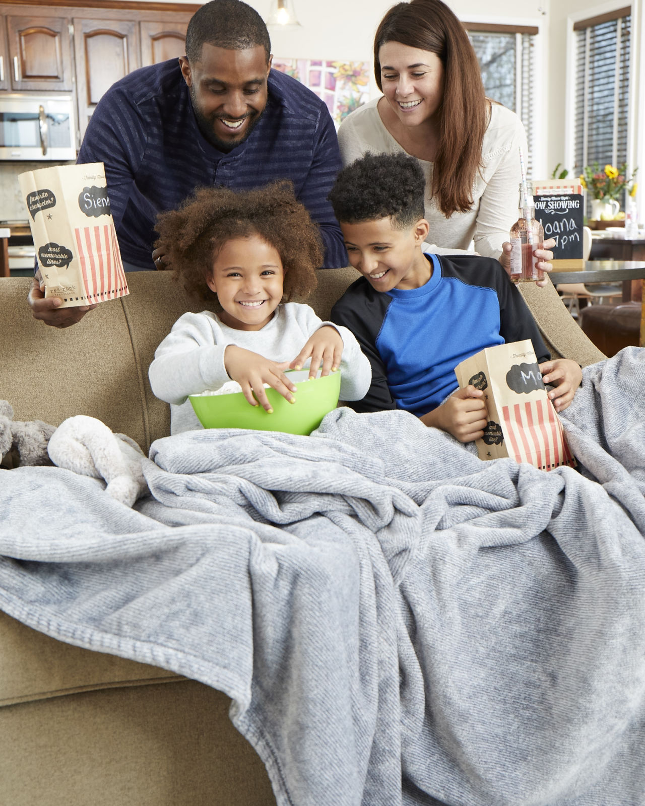 Together Time Family Moments Gray Mega Blanket 60" x 120" thumbnail