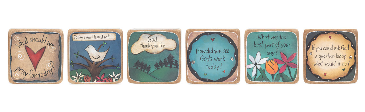 Table Talk Sweet Table Prayer Conversation Wood Dice 3" x 3" thumbnail