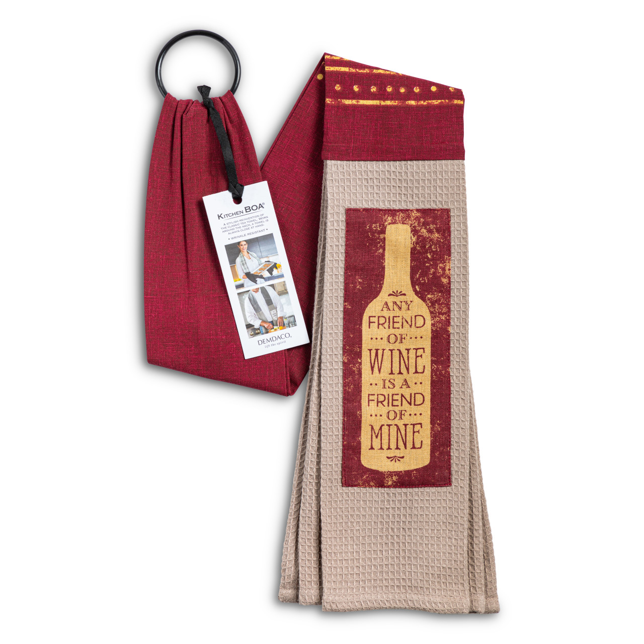 byDesign Serving Red & Tan Any Friend of Wine Kitchen Boa 4" x 69" thumbnail