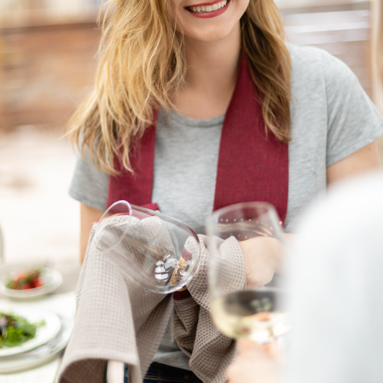 byDesign Serving Red & Tan Any Friend of Wine Kitchen Boa 4" x 69" thumbnail