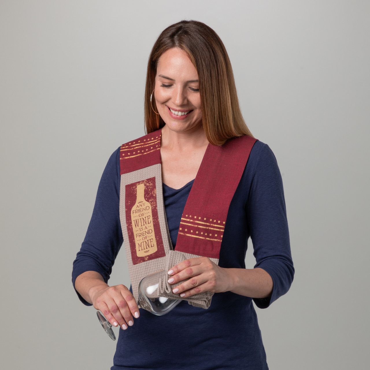 byDesign Serving Red & Tan Any Friend of Wine Kitchen Boa 4" x 69" thumbnail