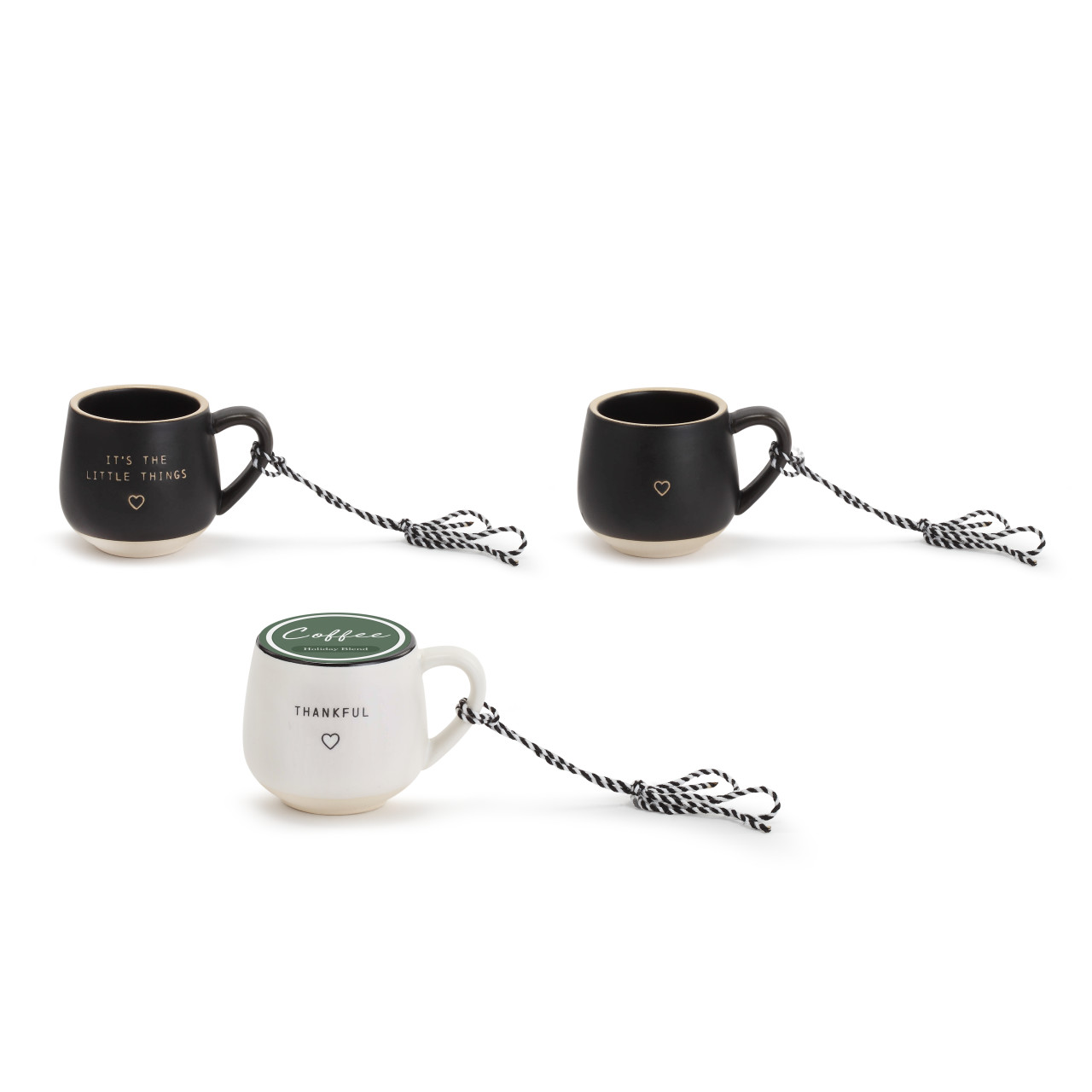 Thankful Coffee Pod Mug Ornaments - Set of 3 Assorted thumbnail