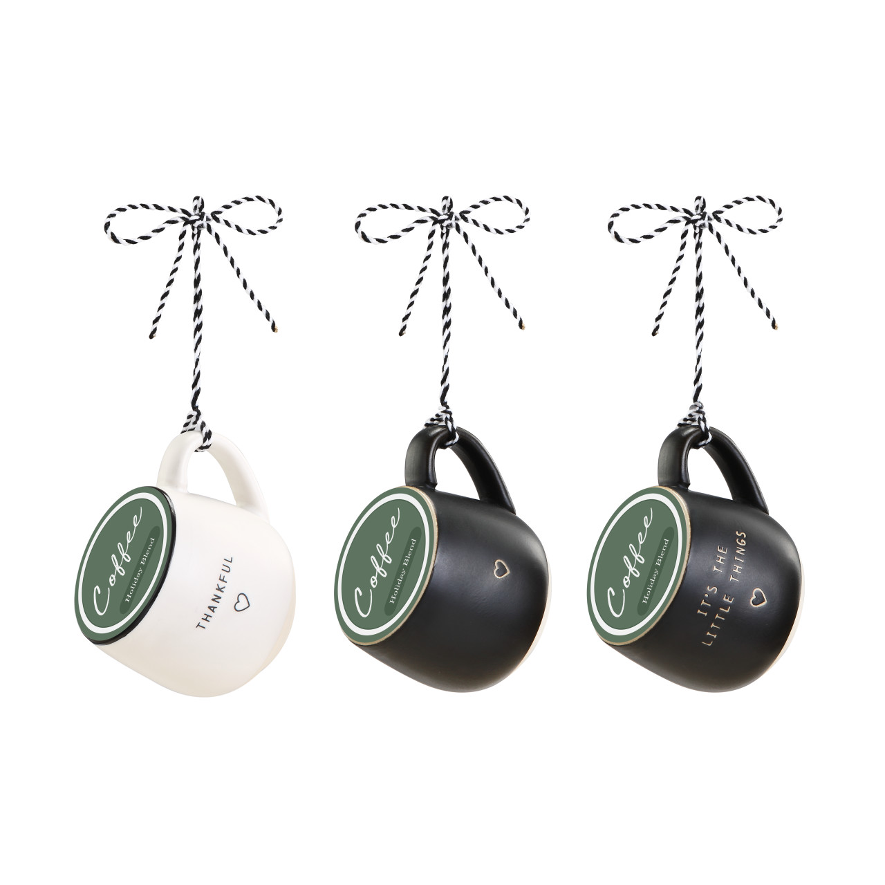 Thankful Coffee Pod Mug Ornaments - Set of 3 Assorted thumbnail