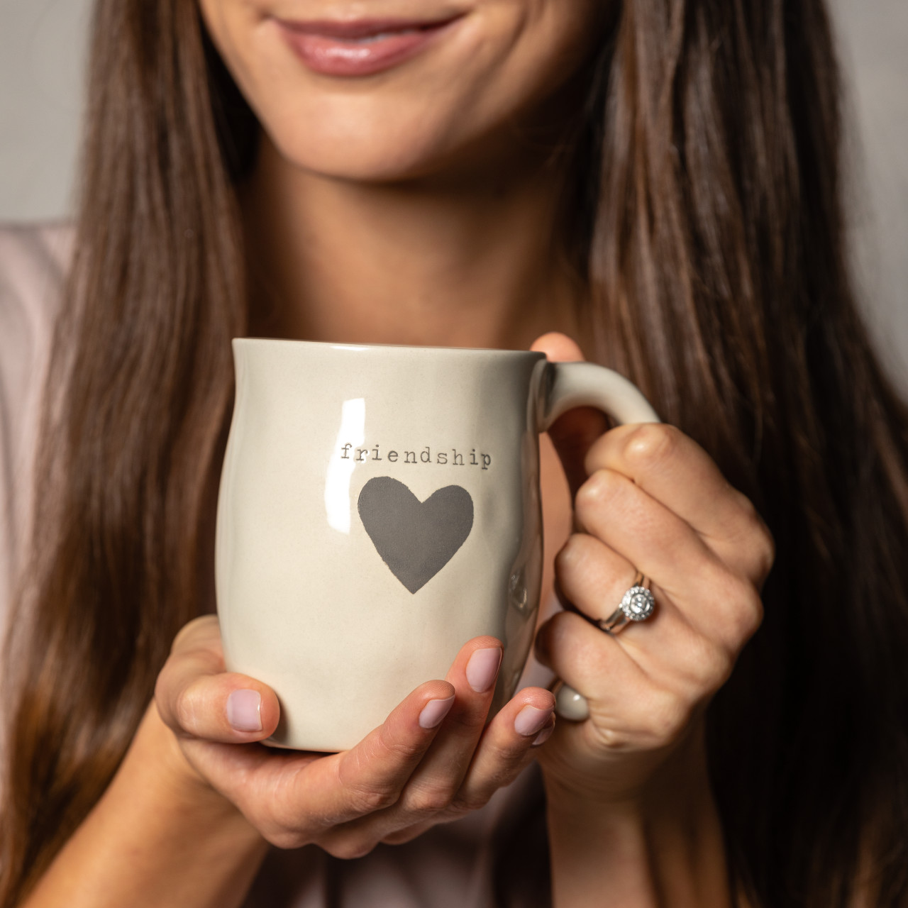 Warm Heart Ivory Stoneware Friendship Heart Mug 16oz thumbnail