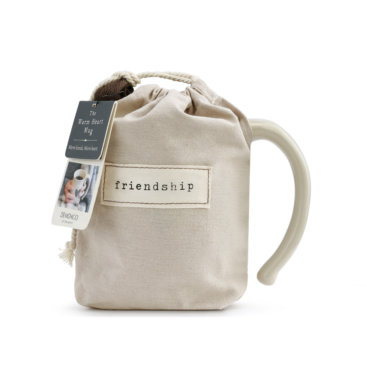 Warm Heart Ivory Stoneware Friendship Heart Mug 16oz thumbnail