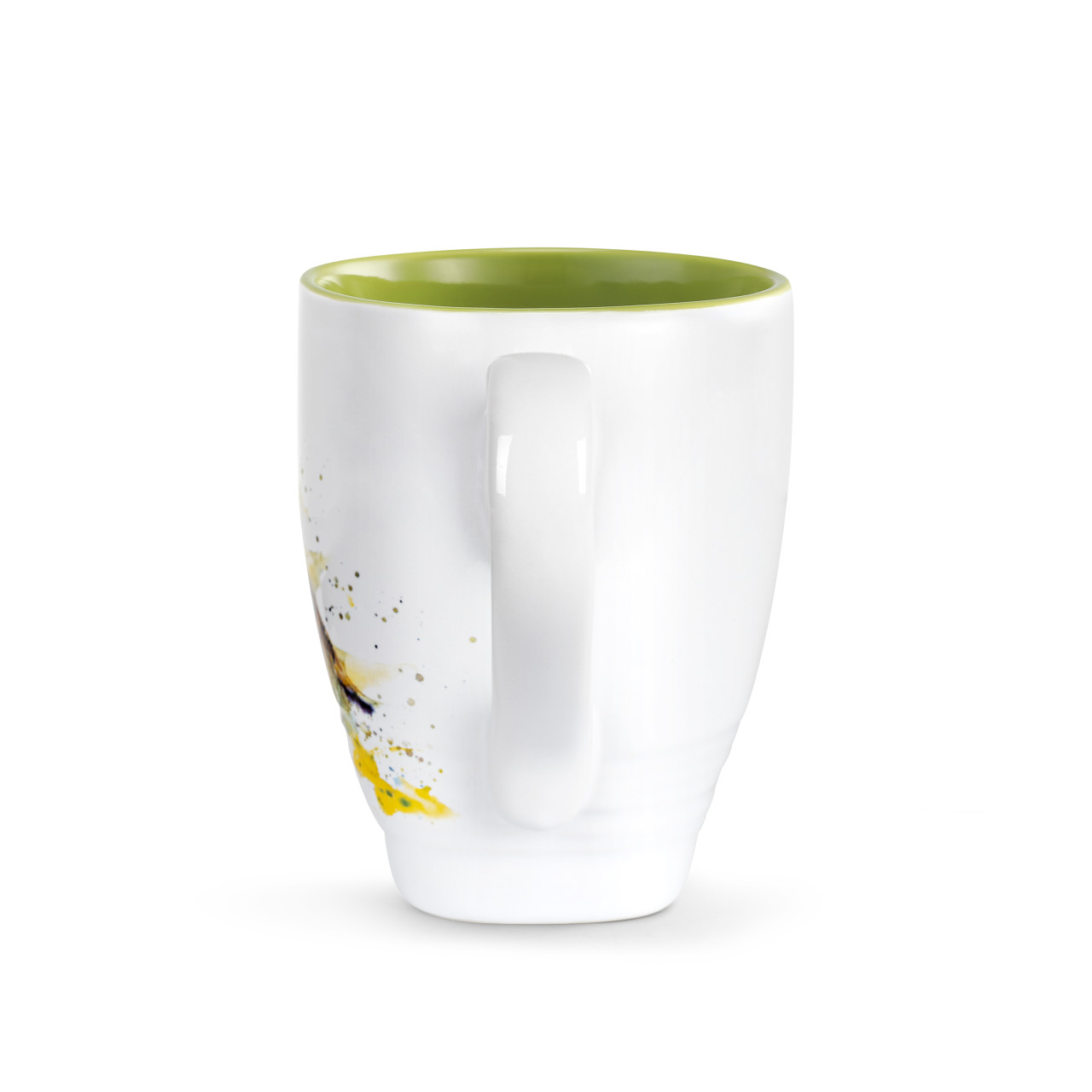 Dean Crouser Stoneware Watercolor Hummer and Flower Mug 16oz thumbnail