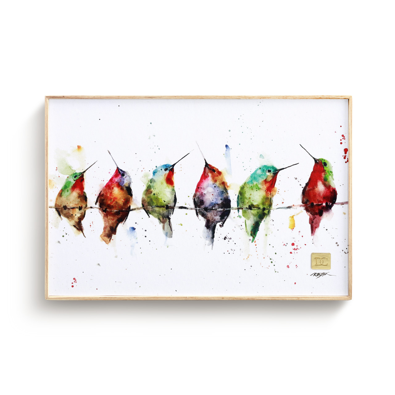 Hummers on a Wire Wall Art 12 x 8 Wall Art Canvas thumbnail