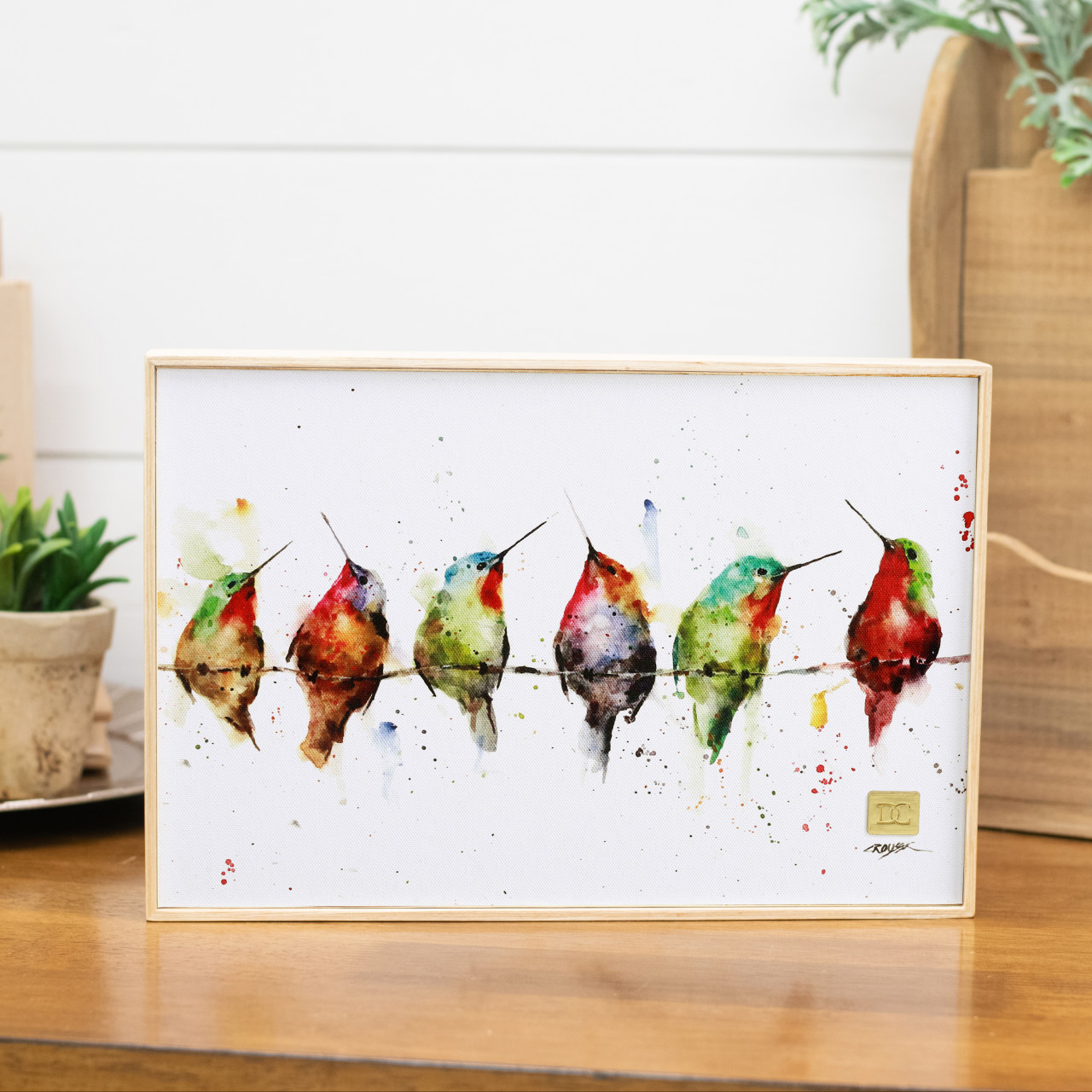 Hummers on a Wire Wall Art 12 x 8 Wall Art Canvas thumbnail
