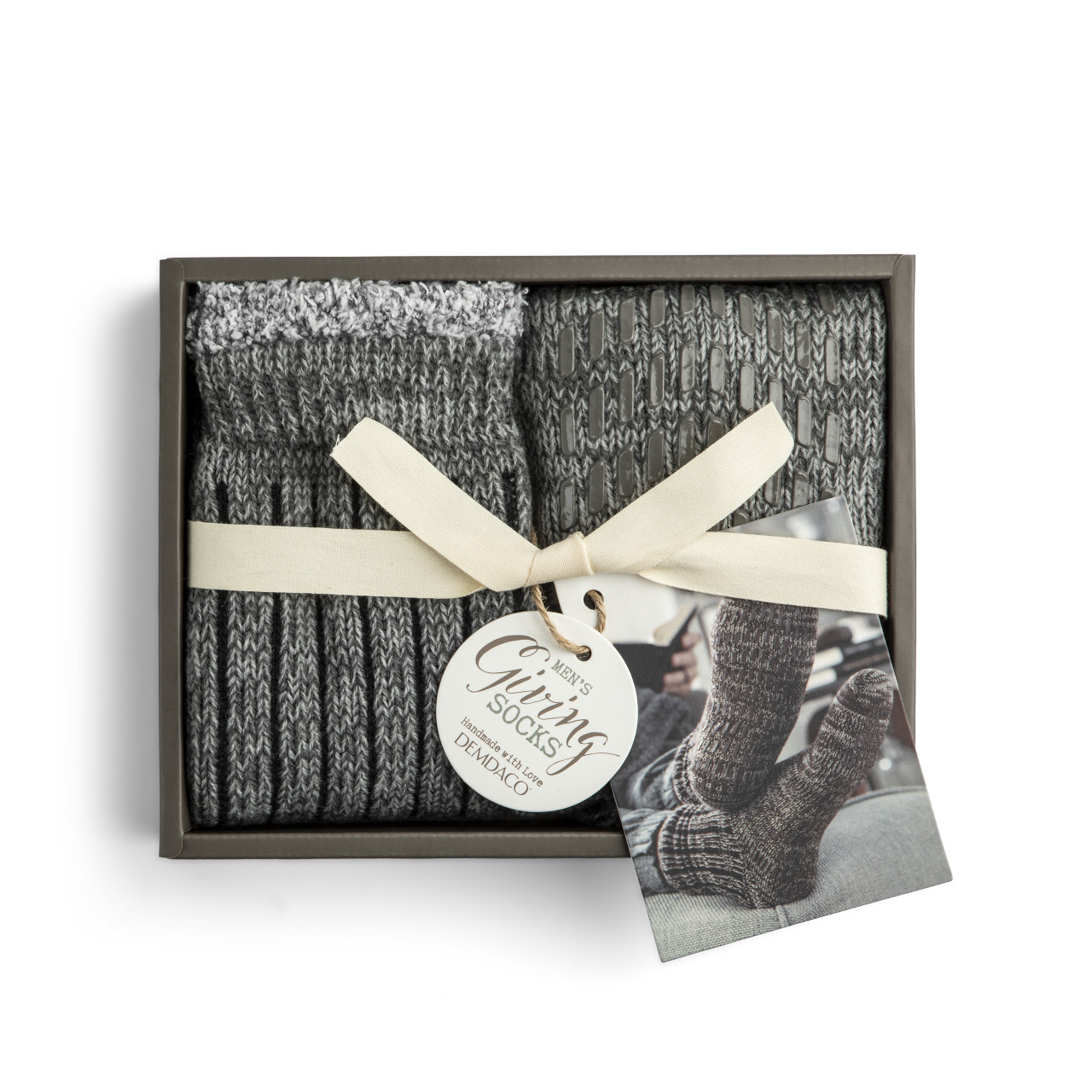 Gray Men's Slipper Socks - Giving Collection thumbnail