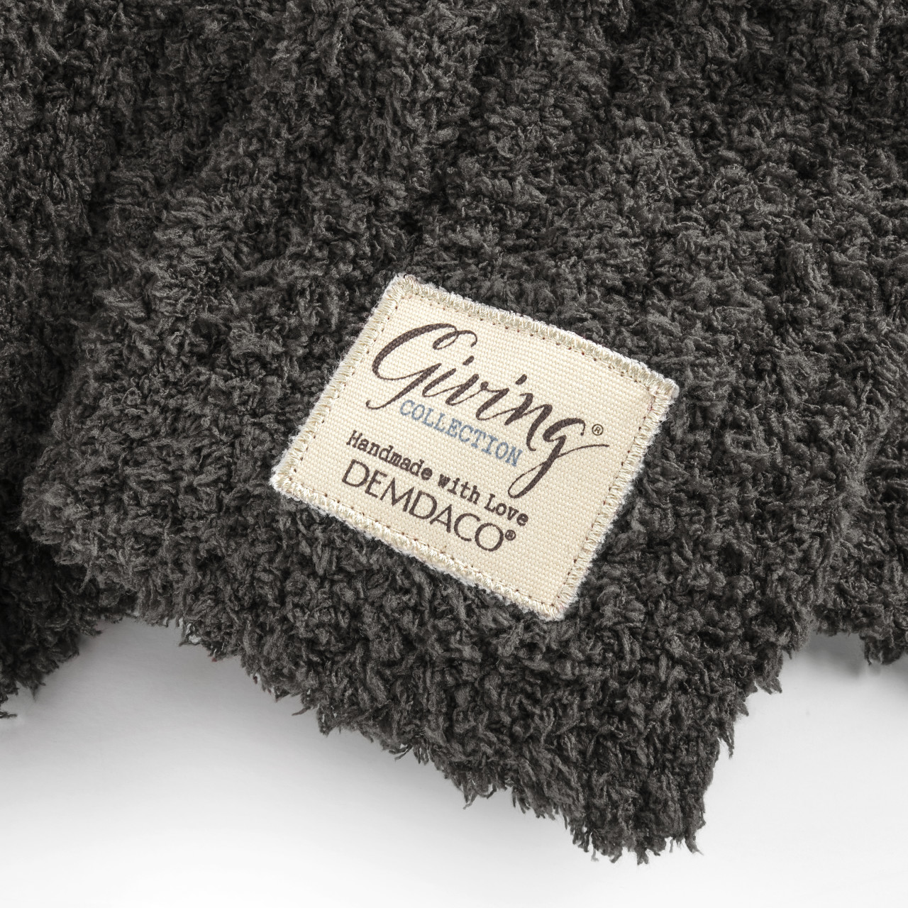 Giving Collection Gray Ribbed Throw Blanket 52" x 62" thumbnail