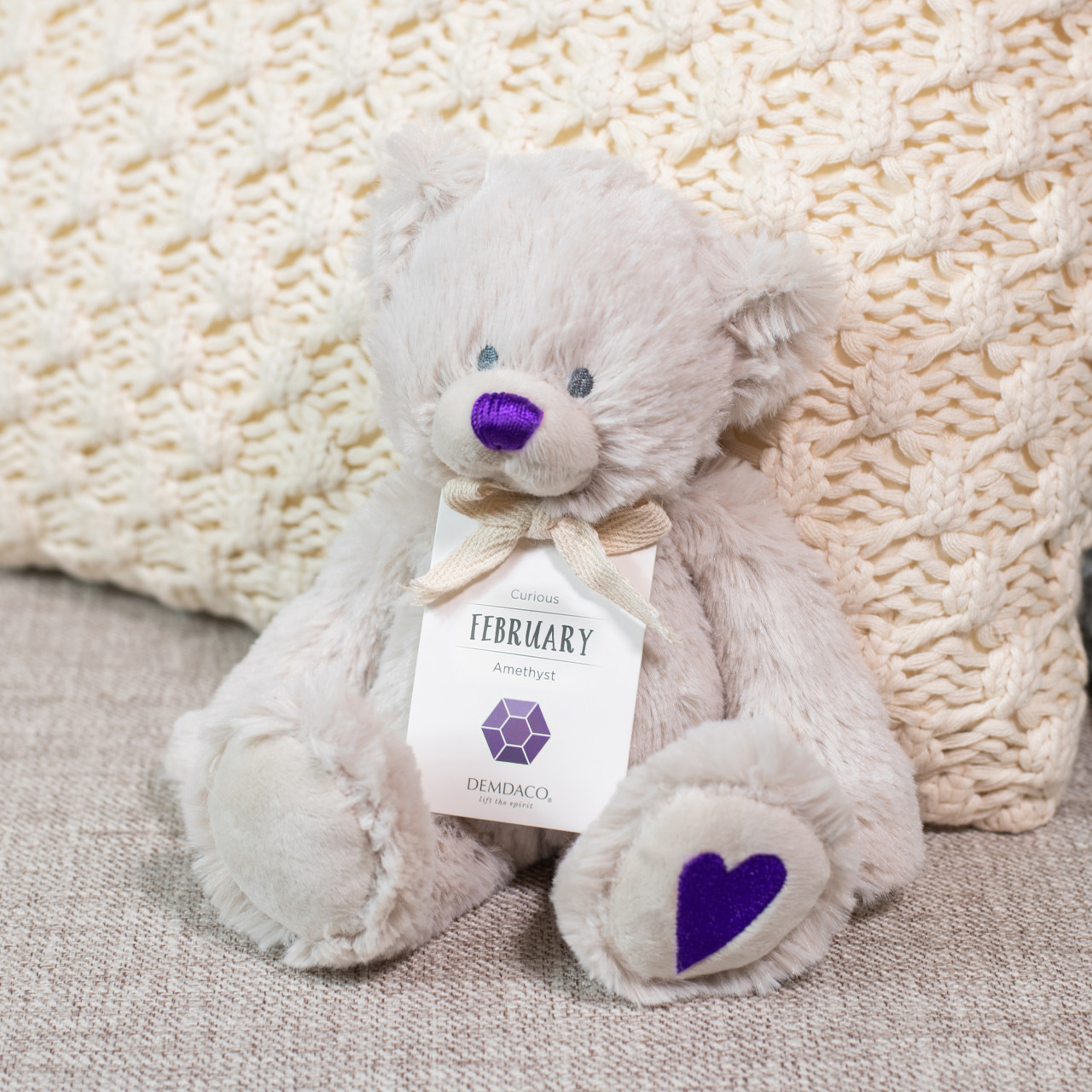 Birthstone Bears February Teddy Bear Stuffed Animal 3.5" x 8.5" thumbnail