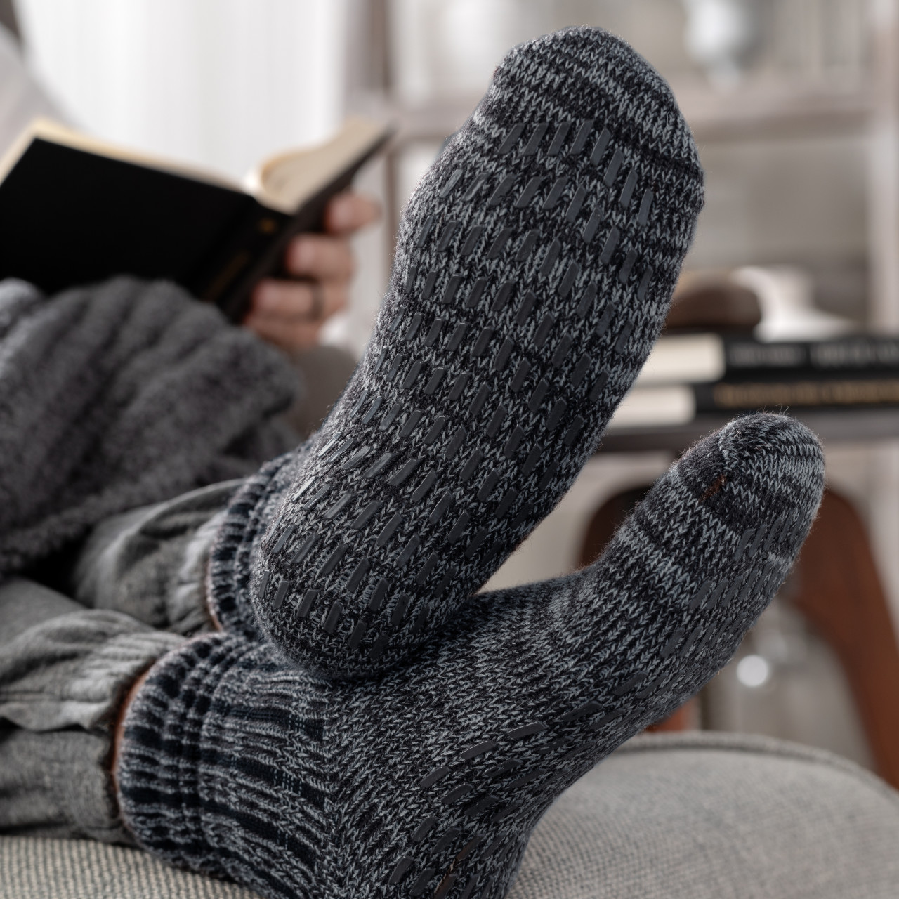 Navy Men's Slipper Socks - Giving Collection thumbnail