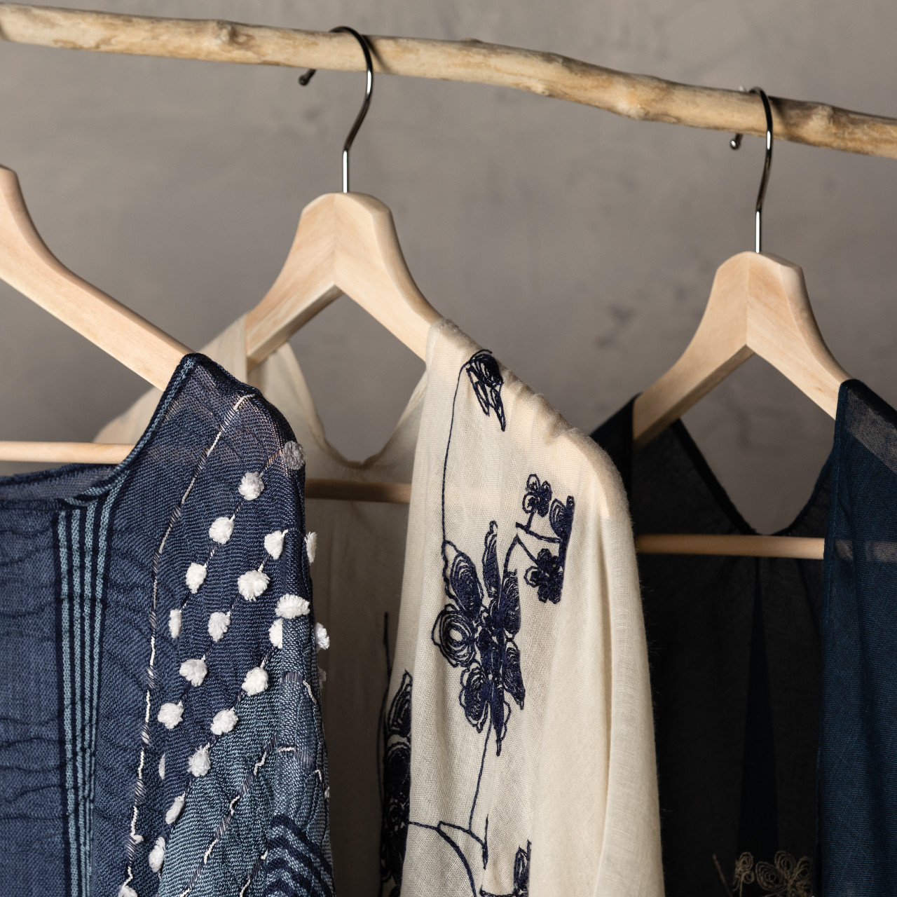 Your Journey Navy Blue Textured Long Sleeve Poncho 43" x 36" thumbnail