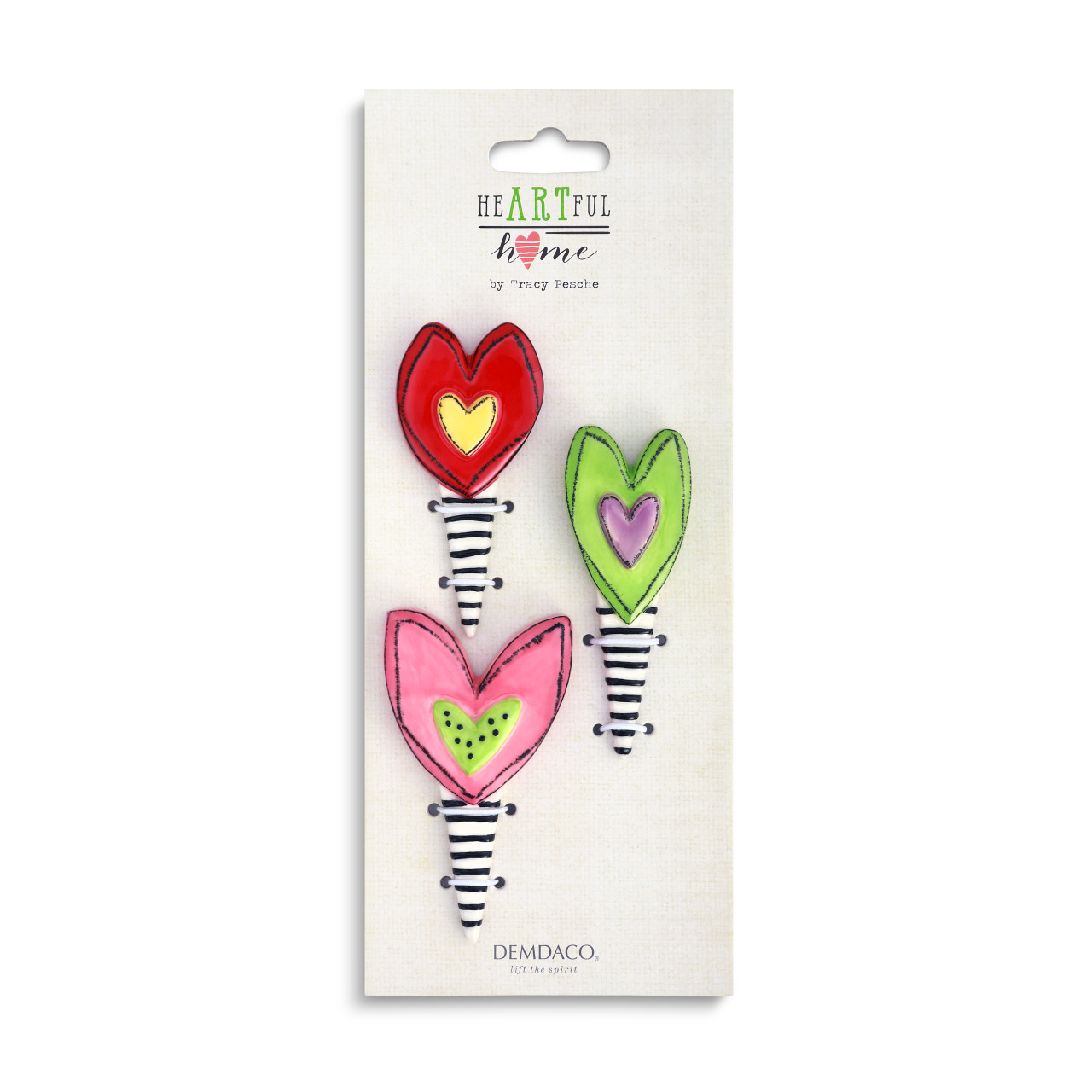 Heart Cupcake Toppers Set of 3 Assorted thumbnail