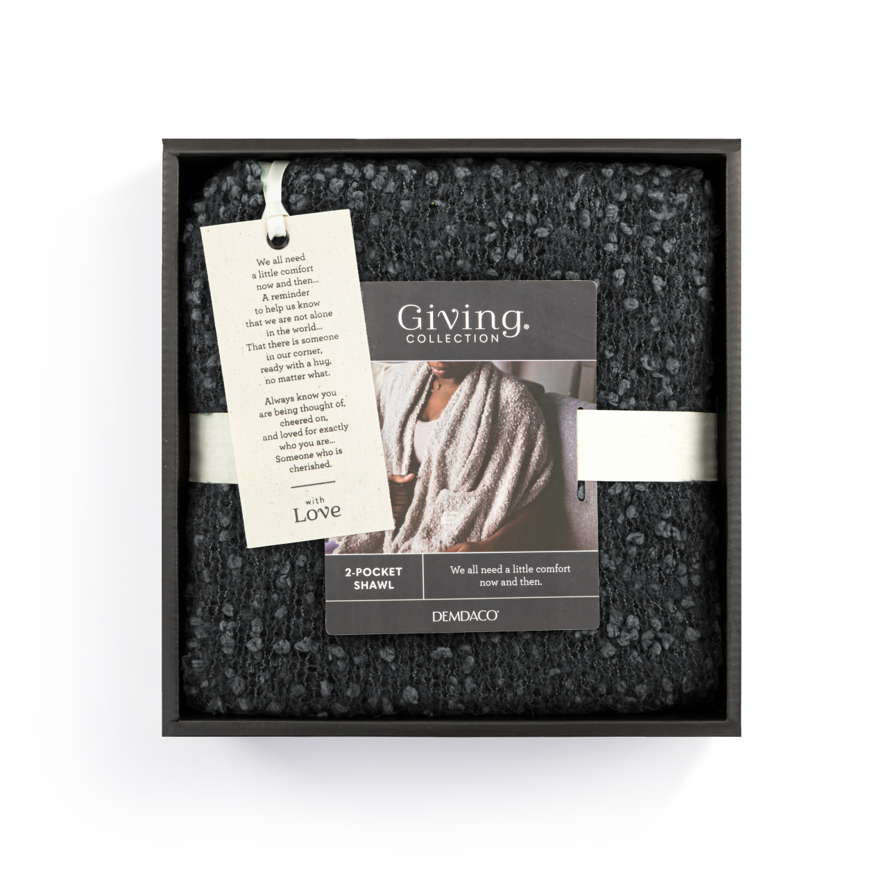 Giving Collection Charcoal Gray Shawl With Pockets thumbnail