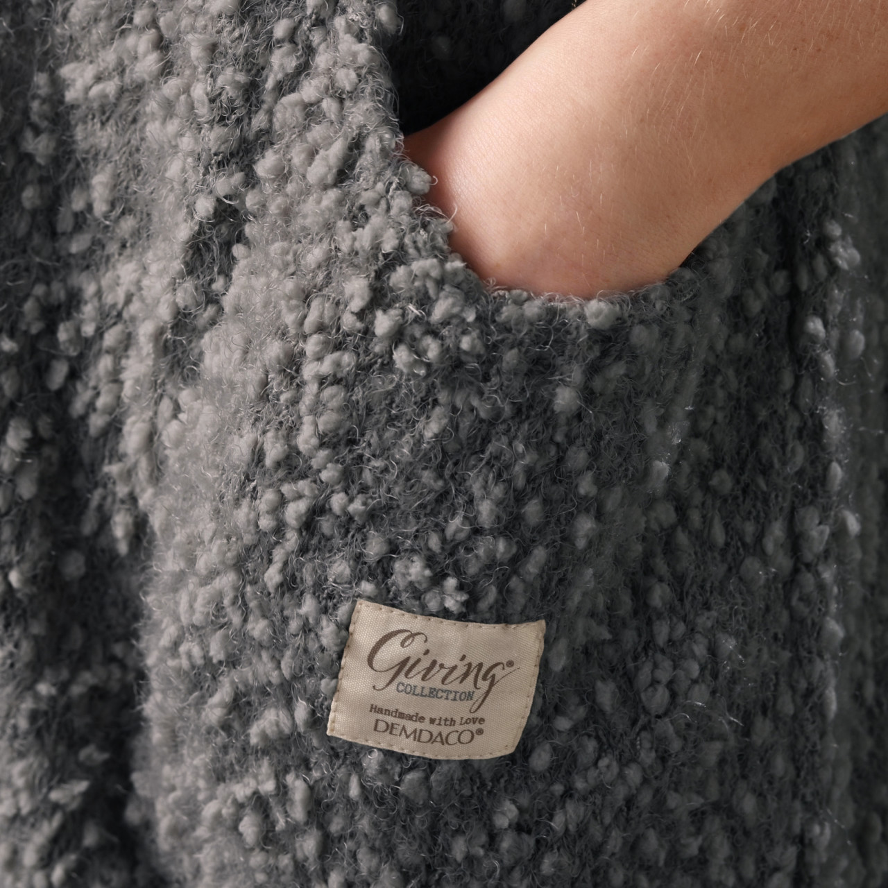 Giving Collection Charcoal Gray Shawl With Pockets thumbnail