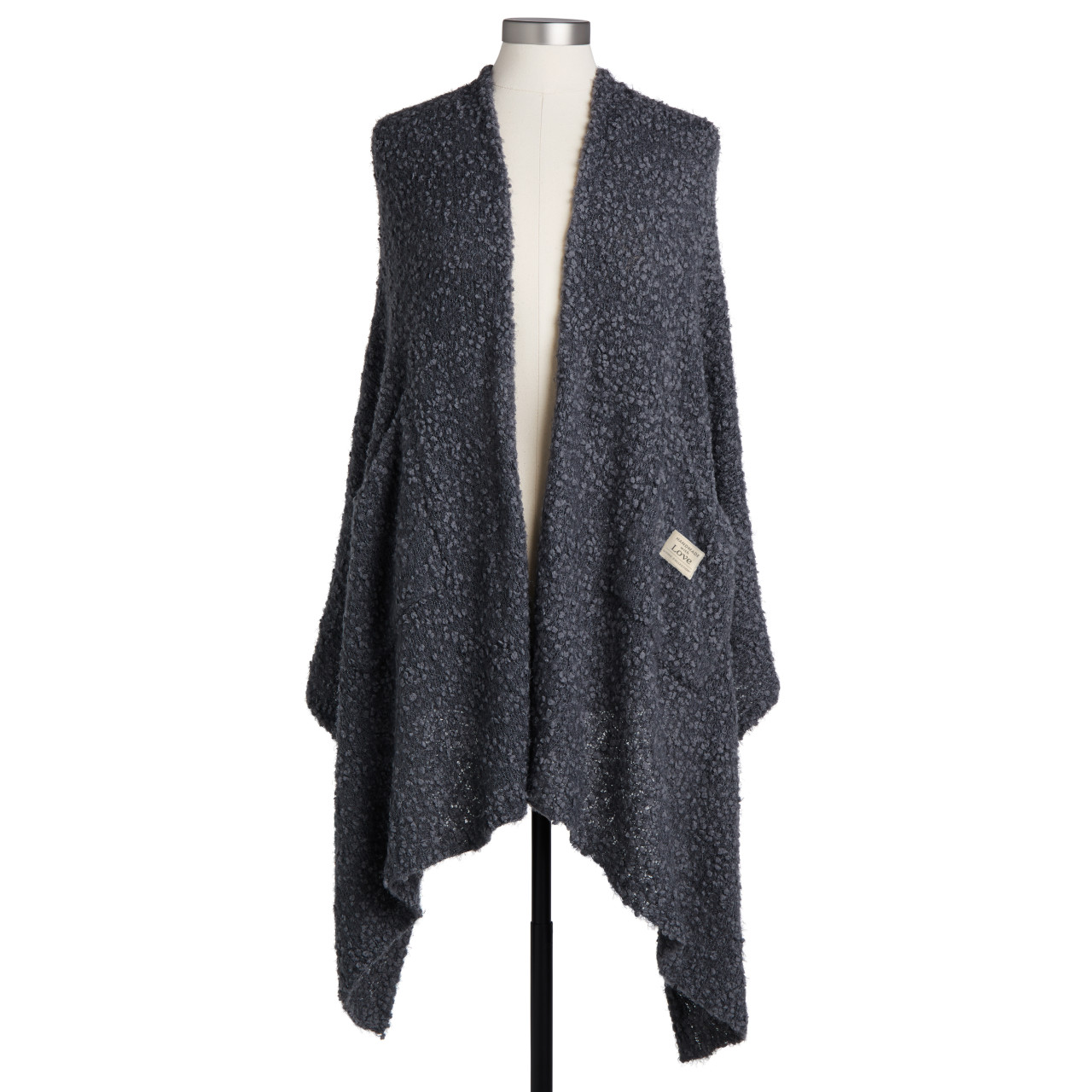 Giving Collection Charcoal Gray Shawl With Pockets thumbnail