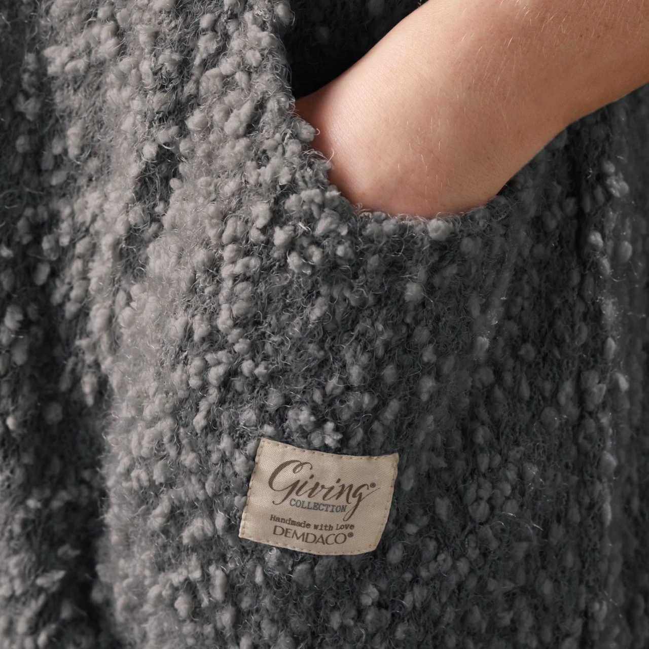 Giving Collection Charcoal Gray Shawl With Pockets thumbnail