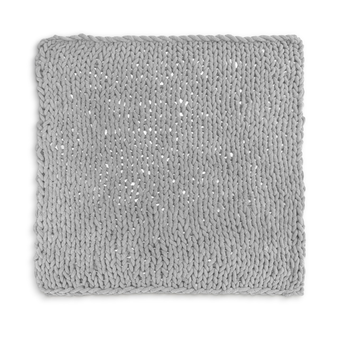 Chunky Knitted Blanket- Gray - Comfort Accessory thumbnail
