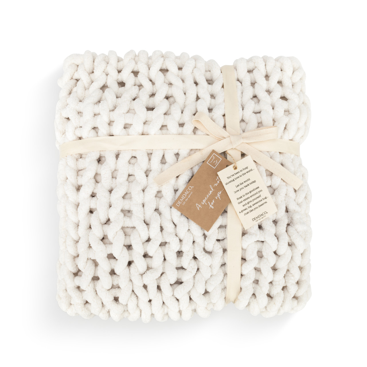 Chunky Knit Blanket - Cream thumbnail